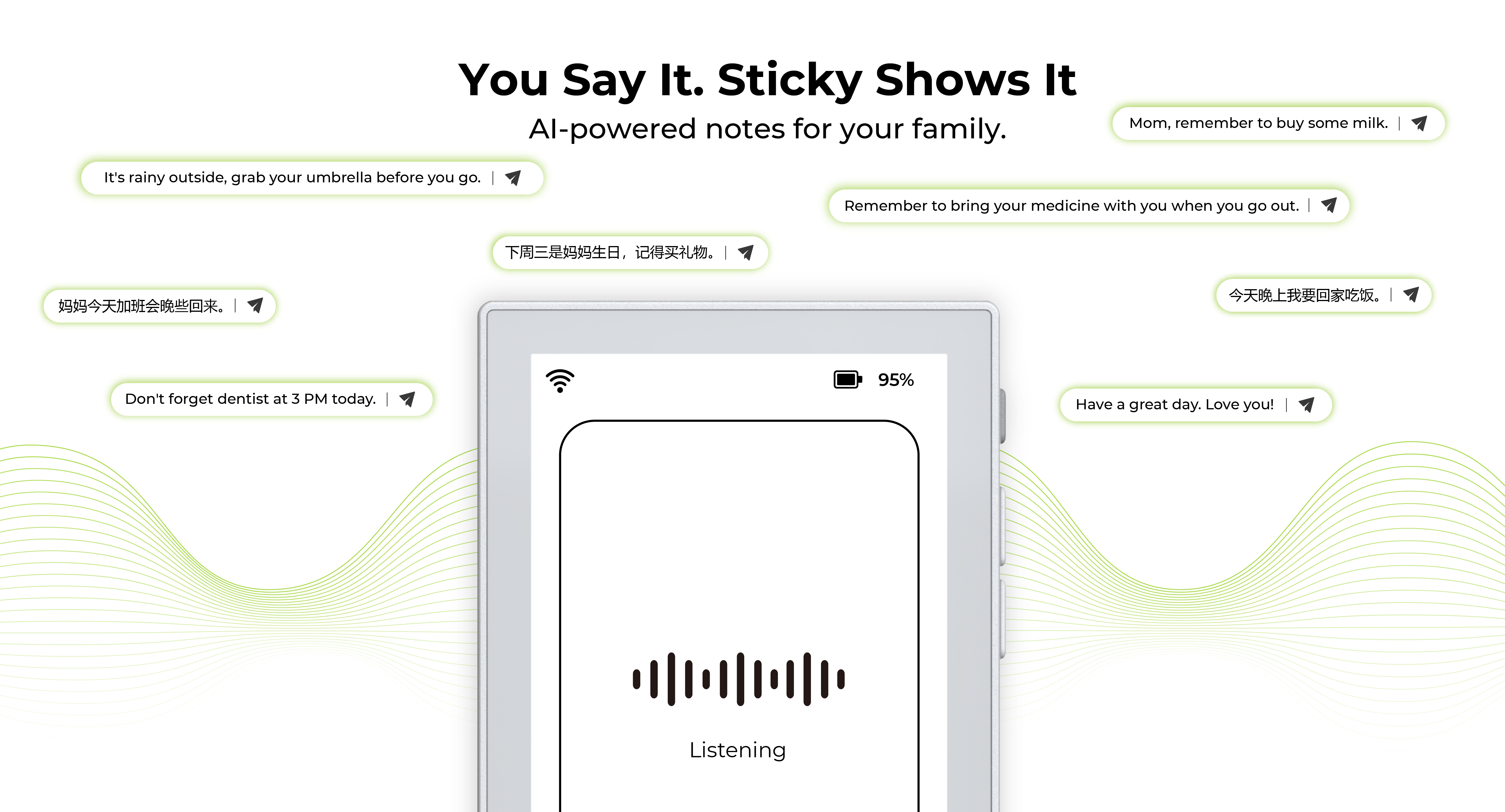 reTerminal Sticky,電子紙顯示器,說出內容、隨手貼上，資訊立即顯示