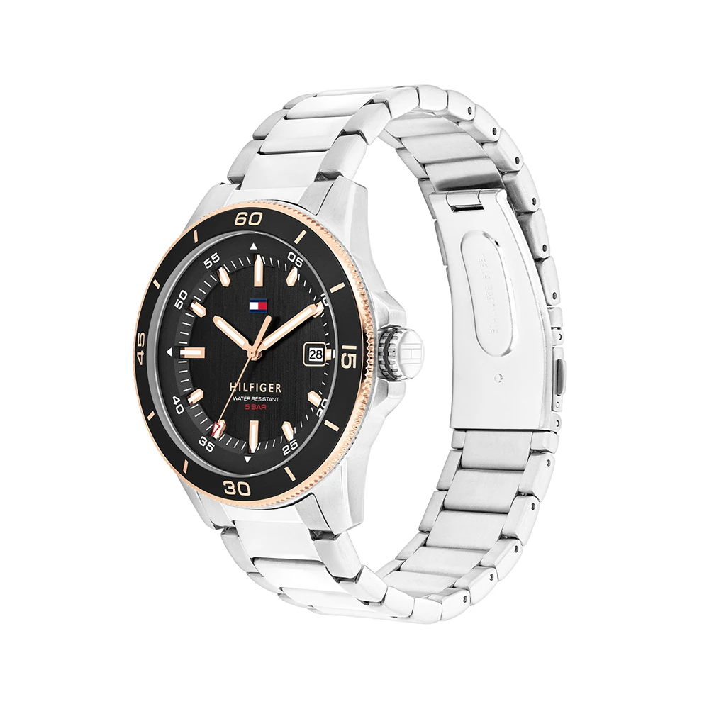 萬年鐘錶 - Tommy Hilfiger 簡約新潮不鏽鋼男錶 1792228 錶徑43MM