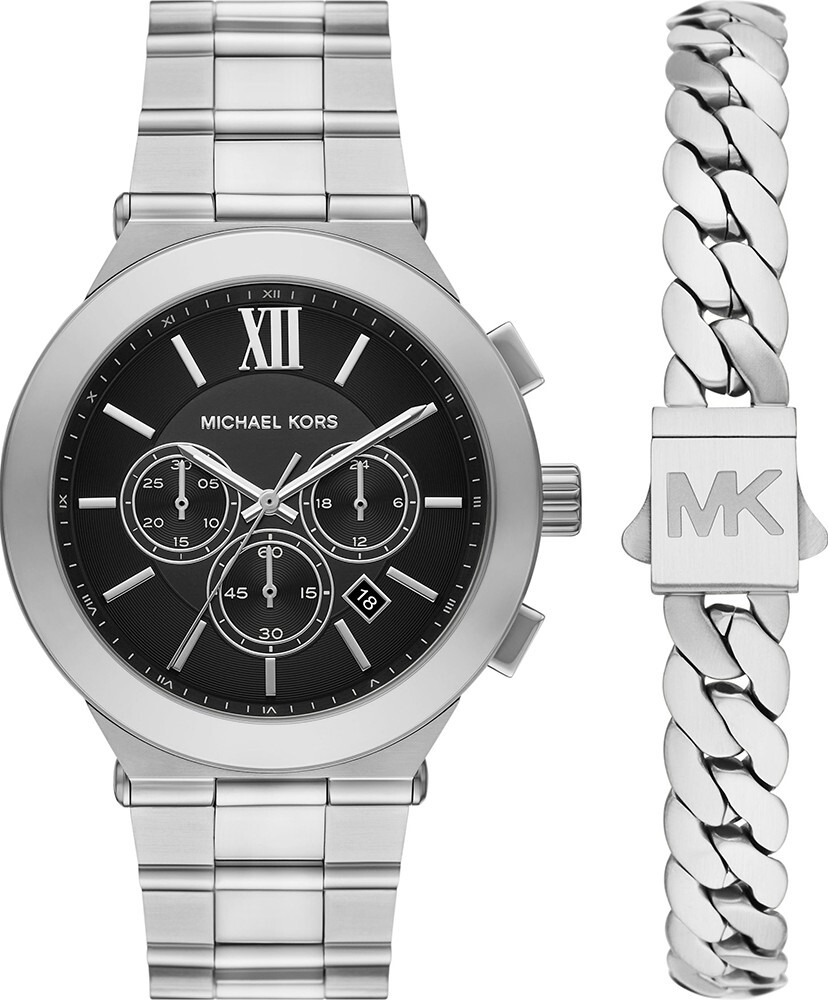 萬年鐘錶 - Michael Kors /  MK錶 羅馬三眼計時男錶手鍊套組 MK9272SET 錶徑44MM