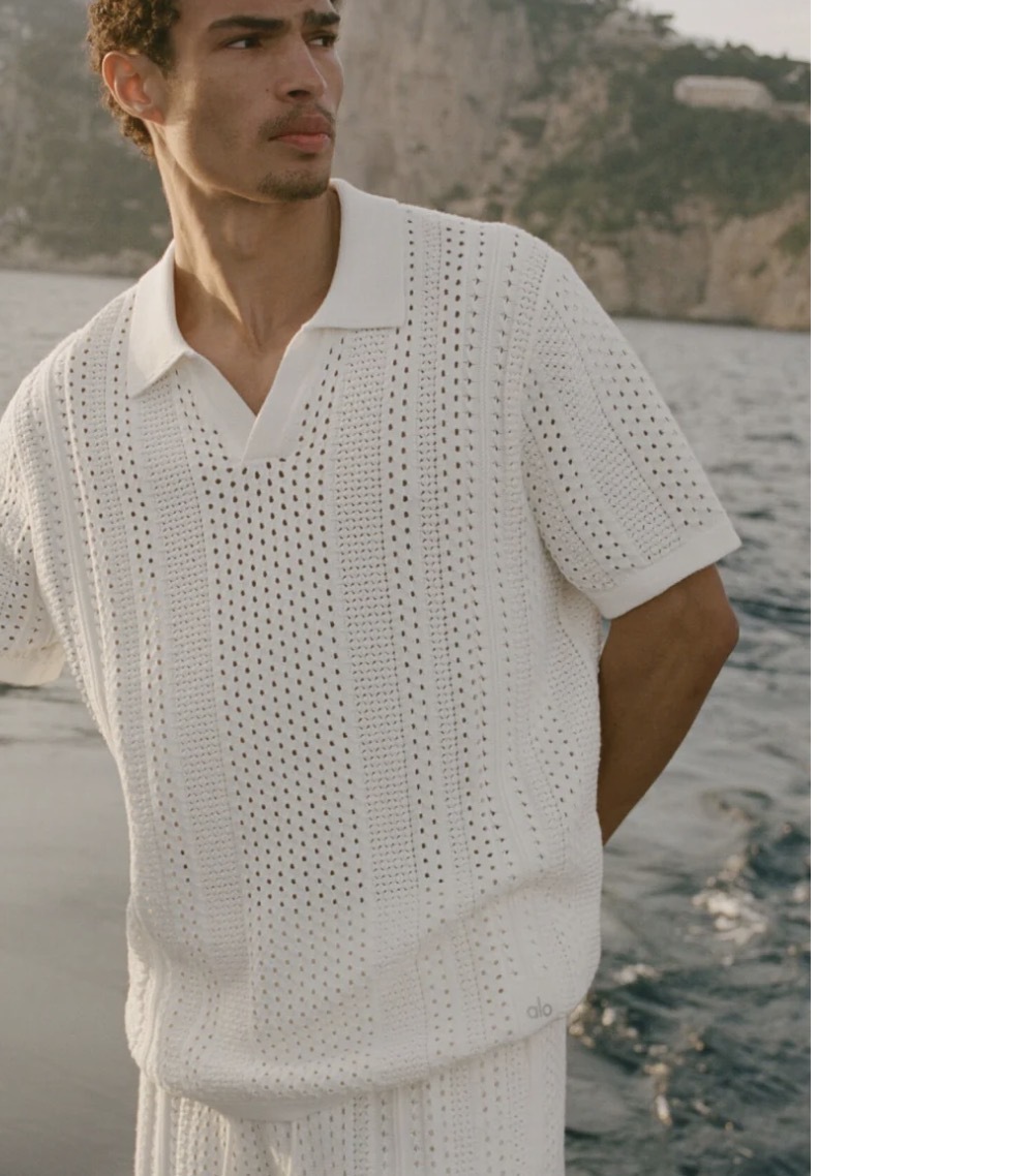 【4色入】Alo Yoga Coastline Knit Short Sleeve Polo