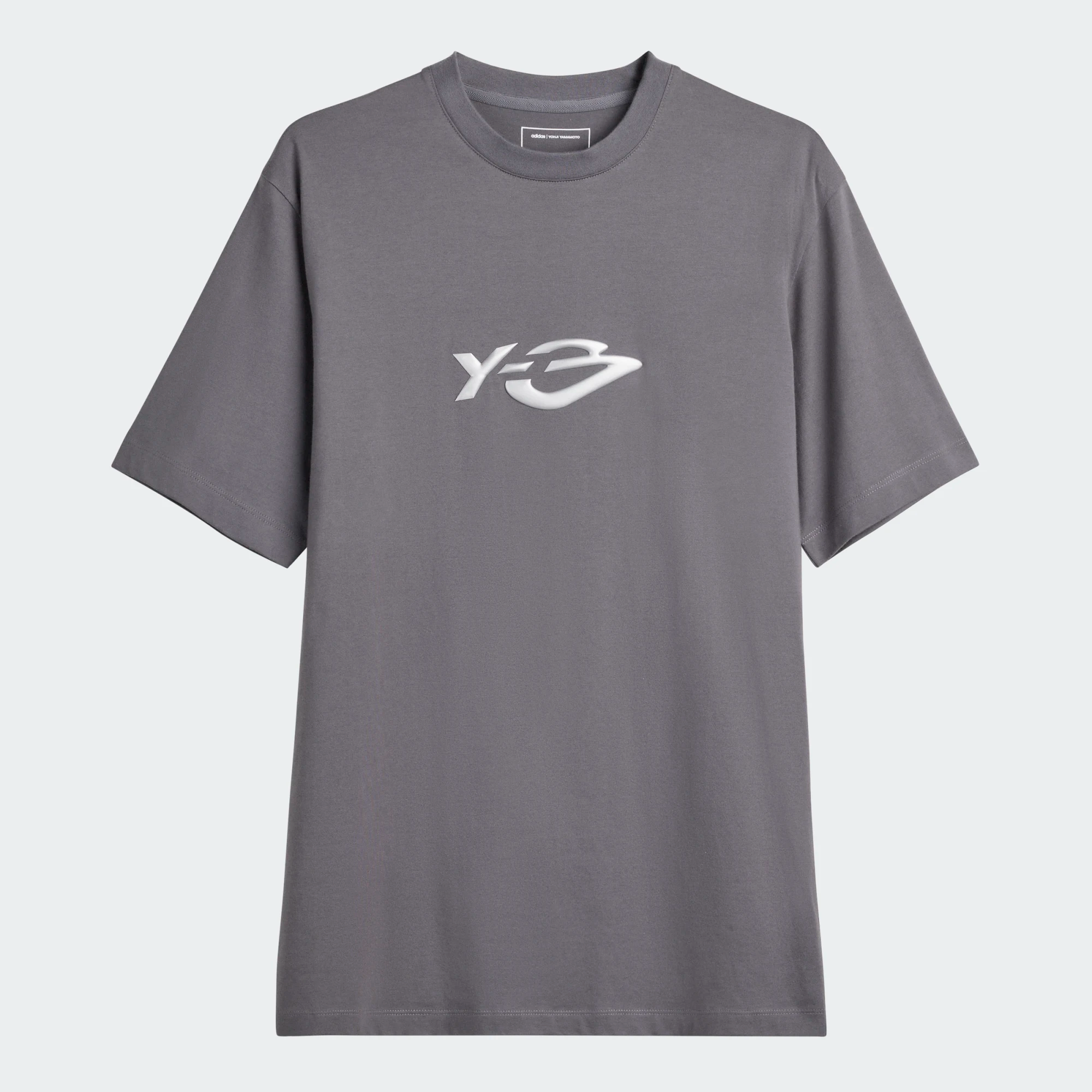 【 Y-3 LOGO LS TEE 流體LOGO短TEE - 灰 】