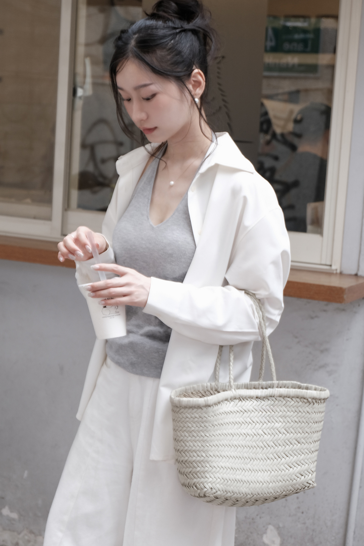 【預購】8811LH TRIPLE JUMP 皮革編織包 / S / PEARL 珍珠色