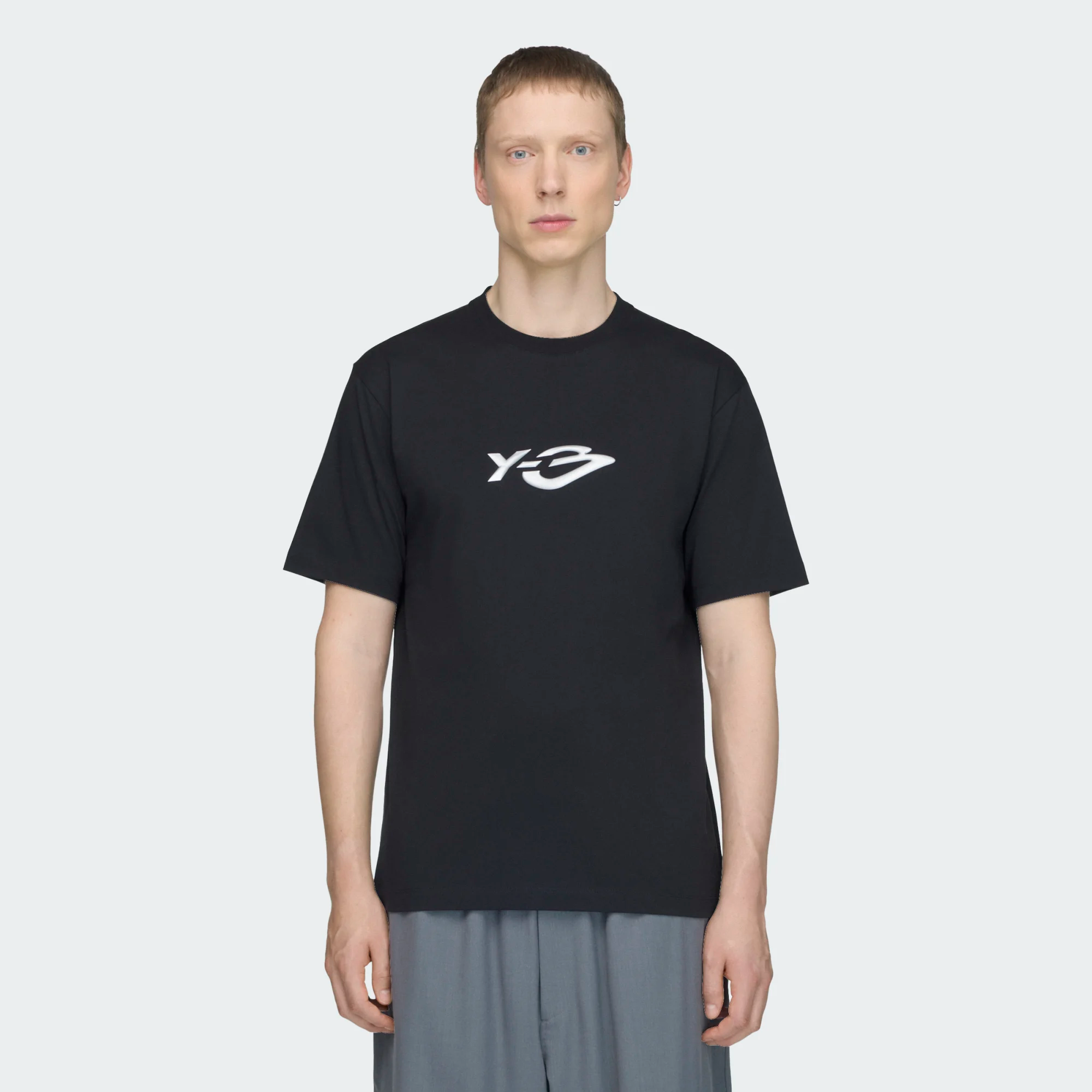 【 Y-3 LOGO LS TEE 流體LOGO短TEE - 黑 】