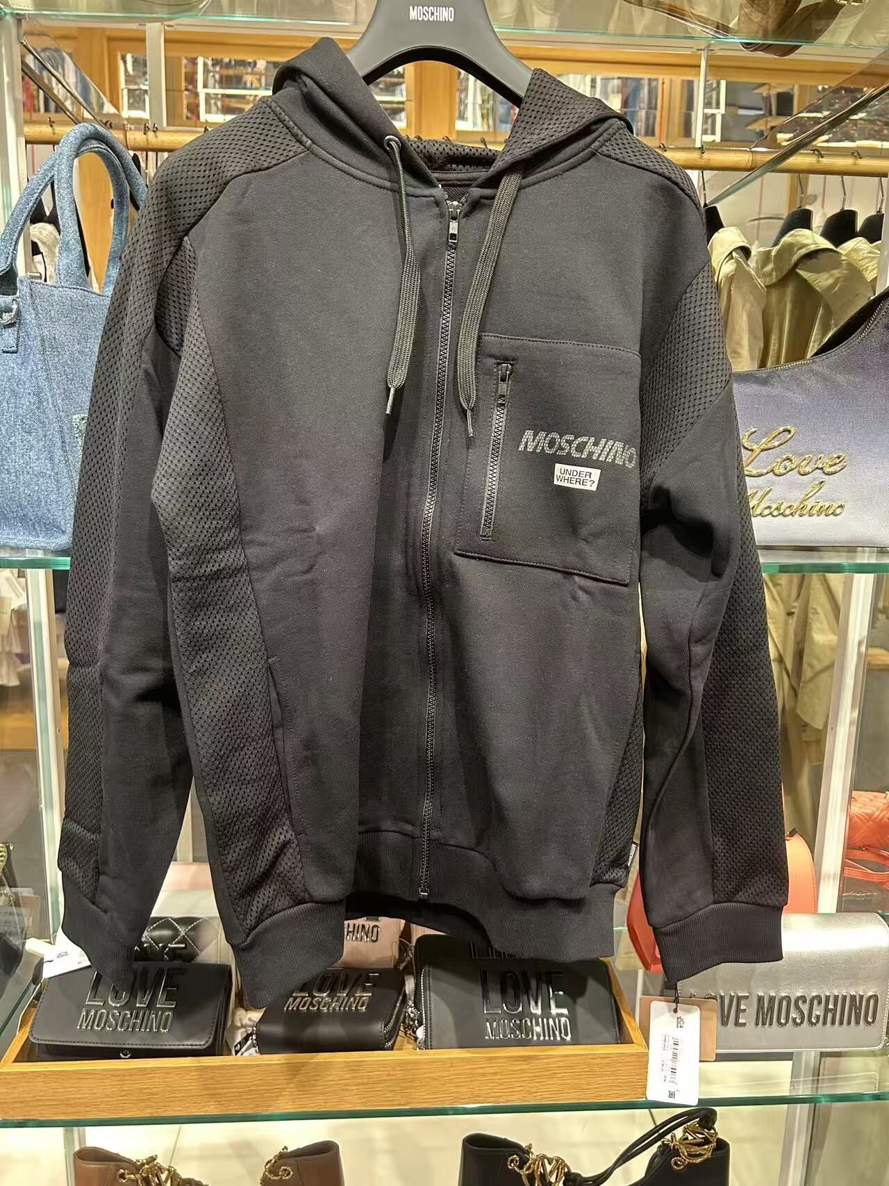 LYS02236 MOSCHINO 男裝拉鏈連帽外套