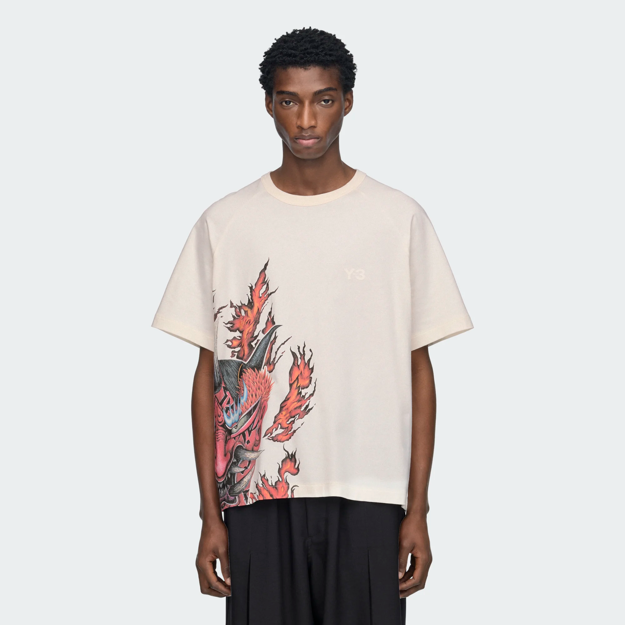 【 Y-3 GFX SS TEE 般若圖案短TEE - 白 】