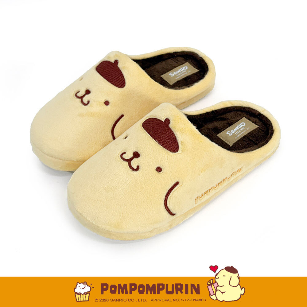 Paidal x Pompompurin 布丁狗毛絨室內拖鞋
