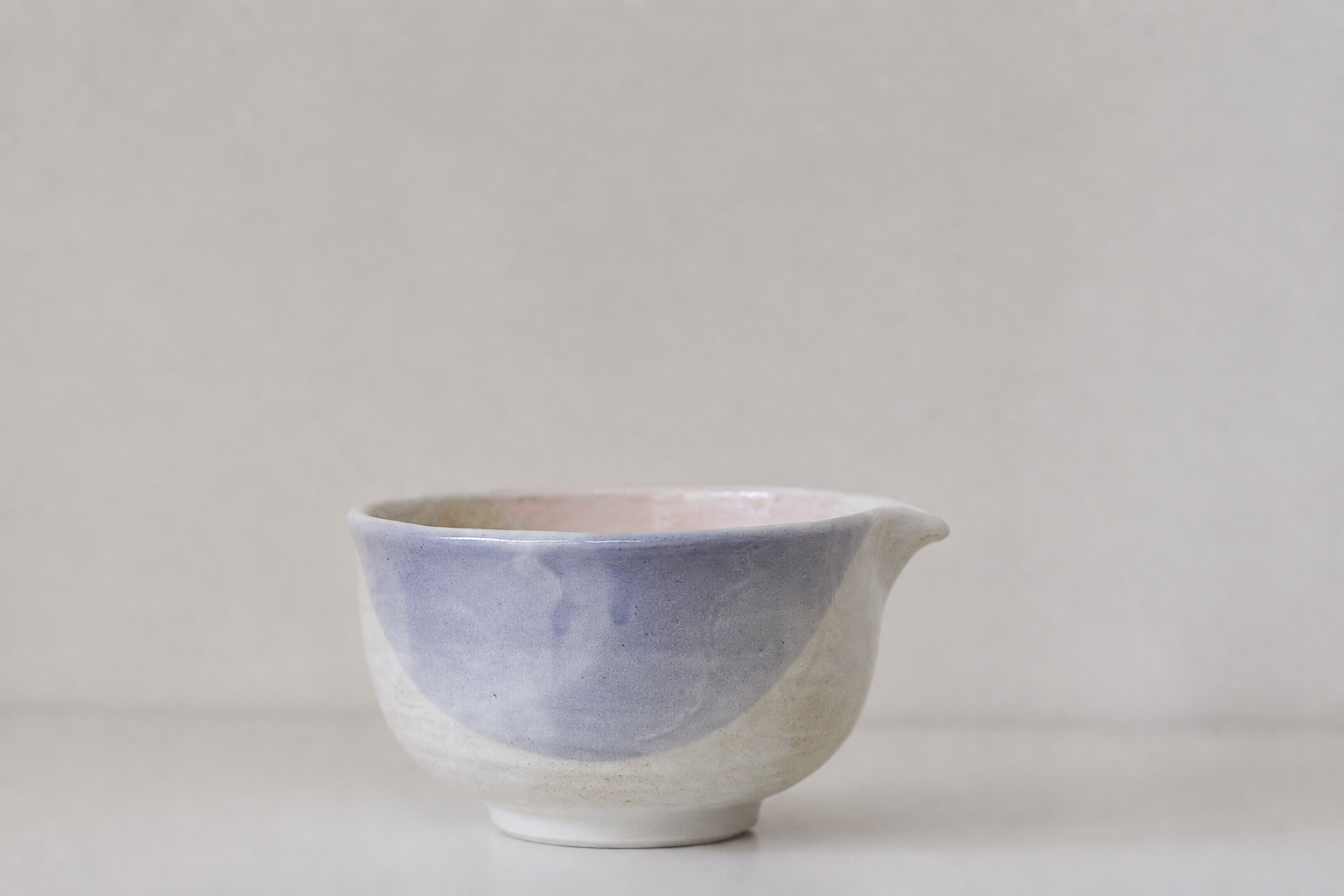 日本 美濃燒 櫻花與紫藤 片口抹茶碗
