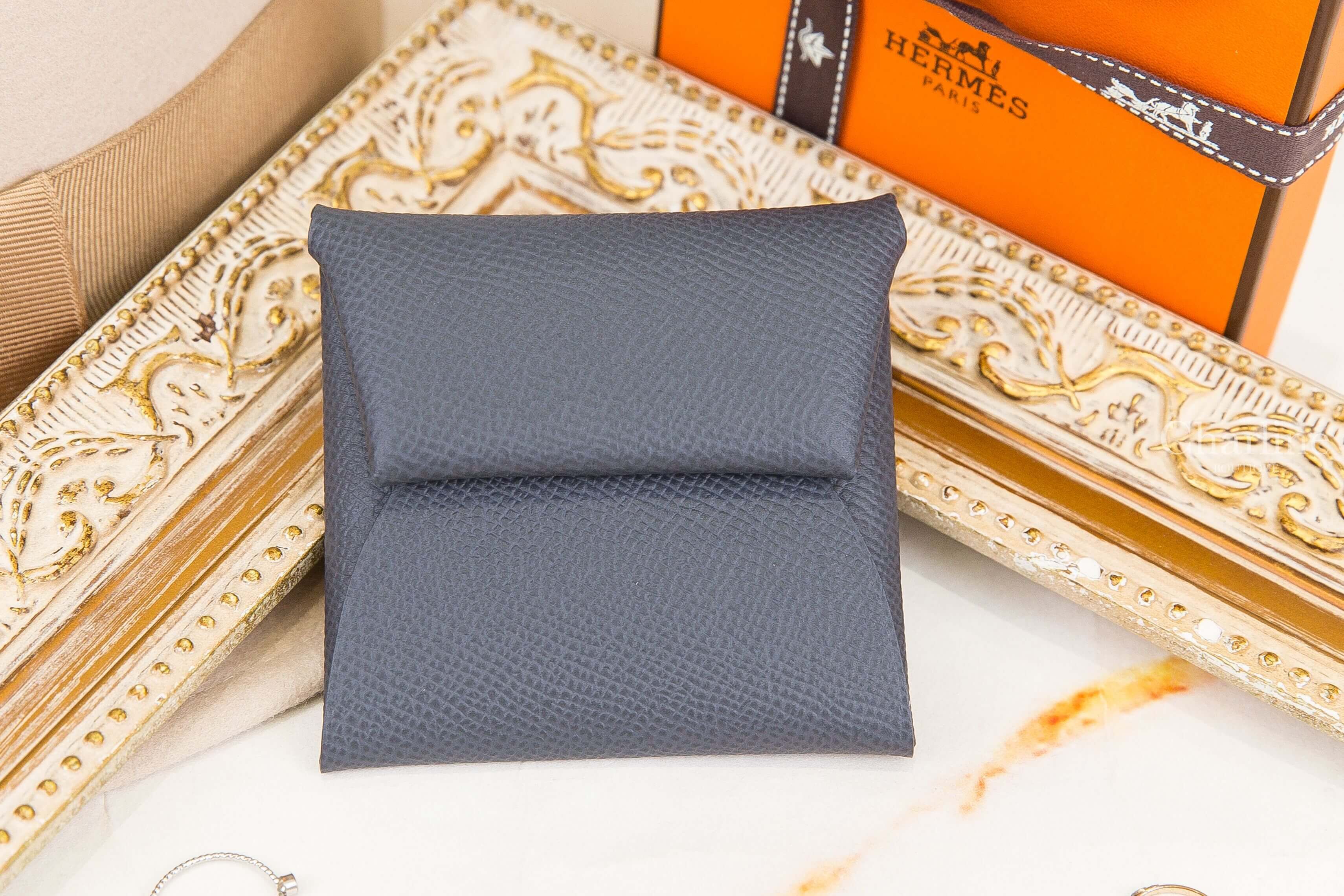 Hermès Bastia Change Purse 石板灰信封釦式零錢包