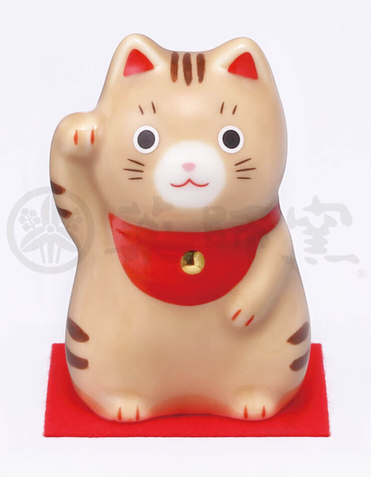 棕色虎斑招財貓∣藥師釜