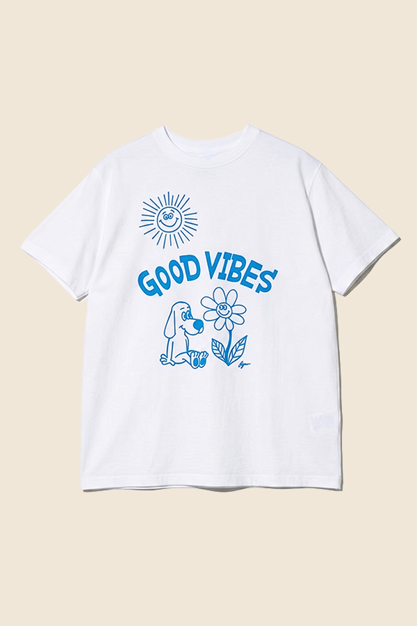 GOOD ON - GOOD VIBES 聯名短TEE (復古白)
