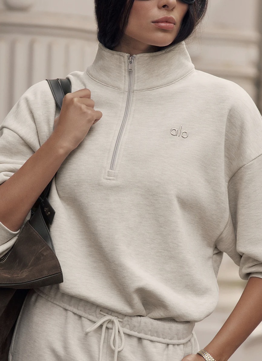 【5色入】 Alo Yoga Accolade 1/4 Zip Pullover 經典金屬標 1/4 拉鏈衛衣外套⁠