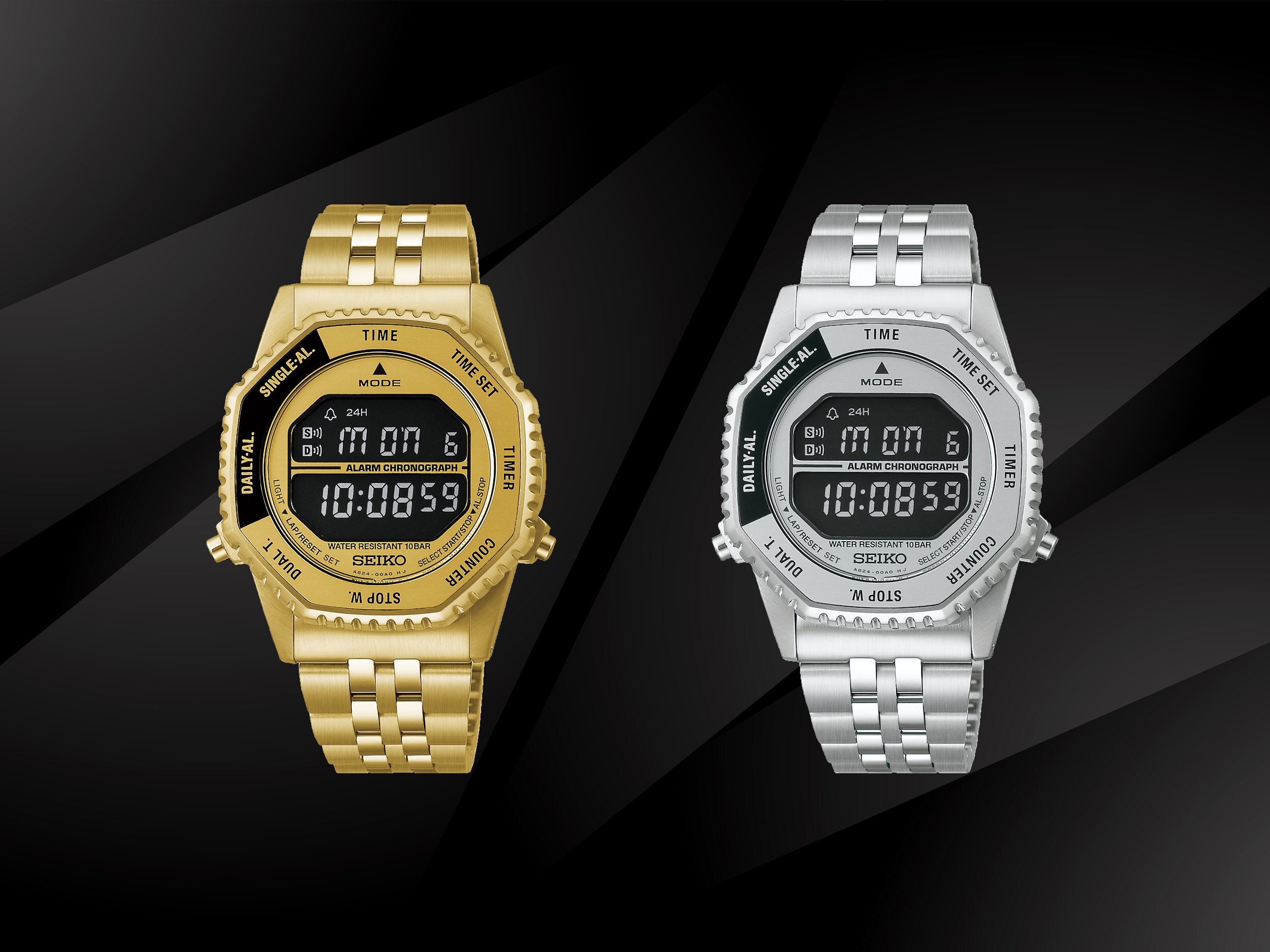 精工 SEIKO Men Watch Digital Quartz HFL002P (silver) / HFL003P (gold) 男士石英數位腕錶