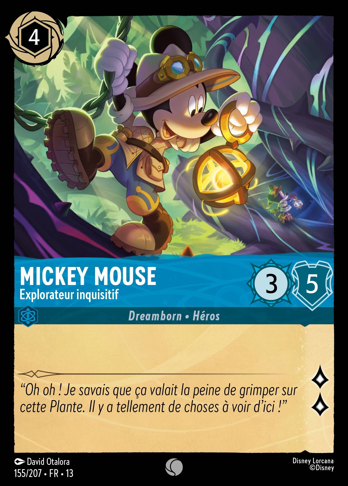 Attack of the Vine! - 155/207 Mickey Mouse - Inquisitive Explorer (Foil) C