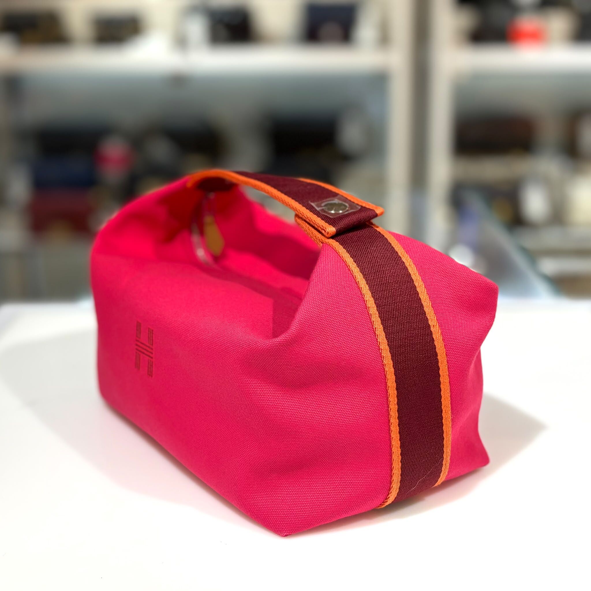 全新陳列品!!! HERMES 飯盒包, 大碼, 桃紅色帆布, Bride-a-Brac, #BRAND NEW #香榭站正品