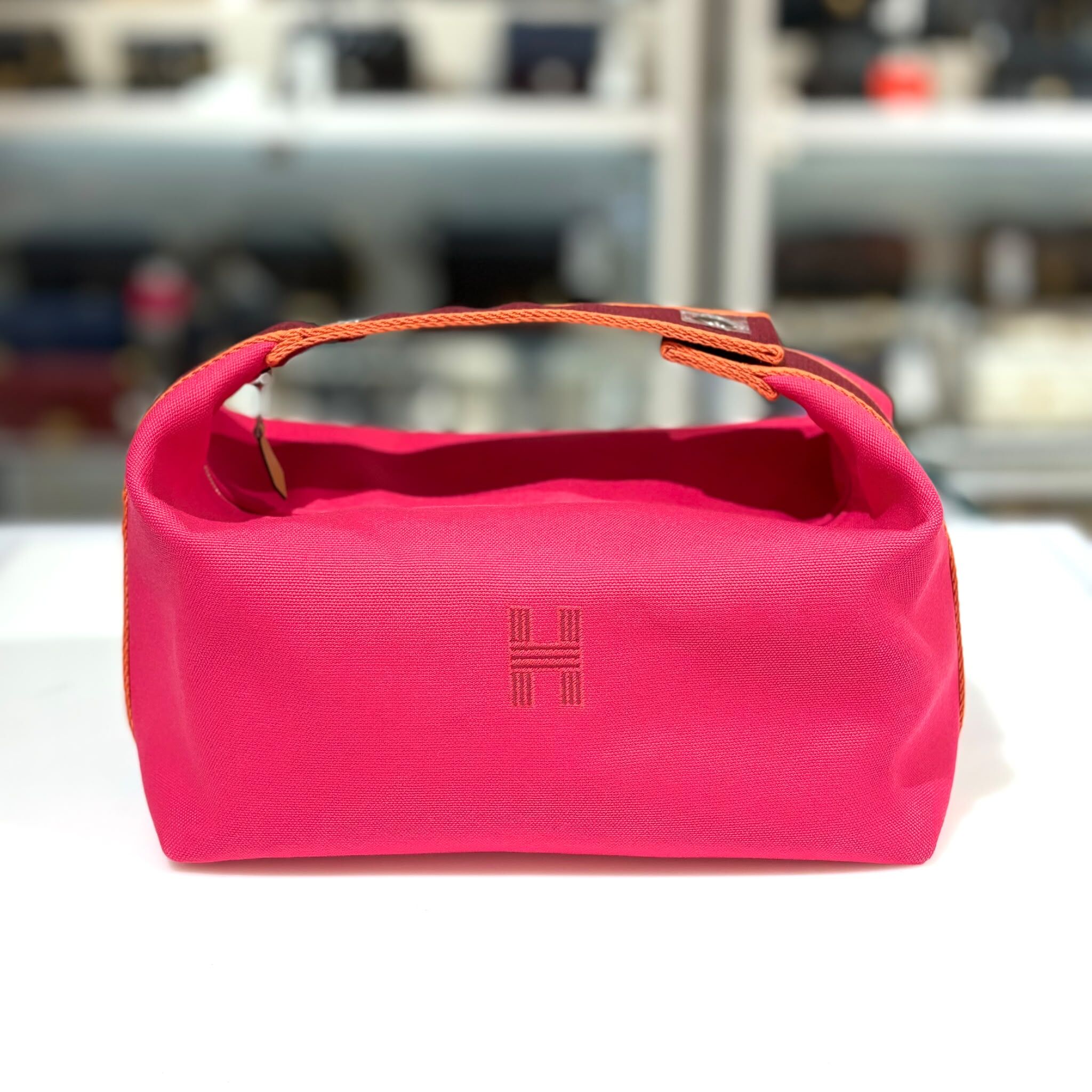 全新陳列品!!! HERMES 飯盒包, 大碼, 桃紅色帆布, Bride-a-Brac, #BRAND NEW #香榭站正品