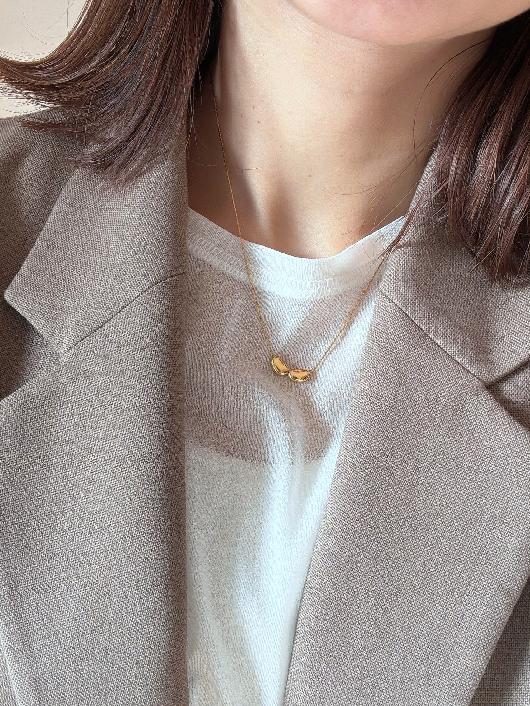 twin pebble necklace
