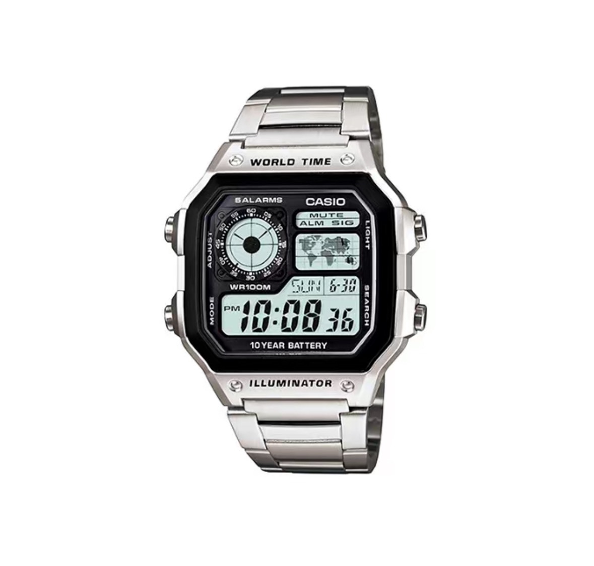 【APAIR】預購 CASIO VINTAGE系列 卡西歐 方塊錶 復古防水 石英機芯 不銹鋼錶帶 黑錶盤 AE-1200WHD-1A
