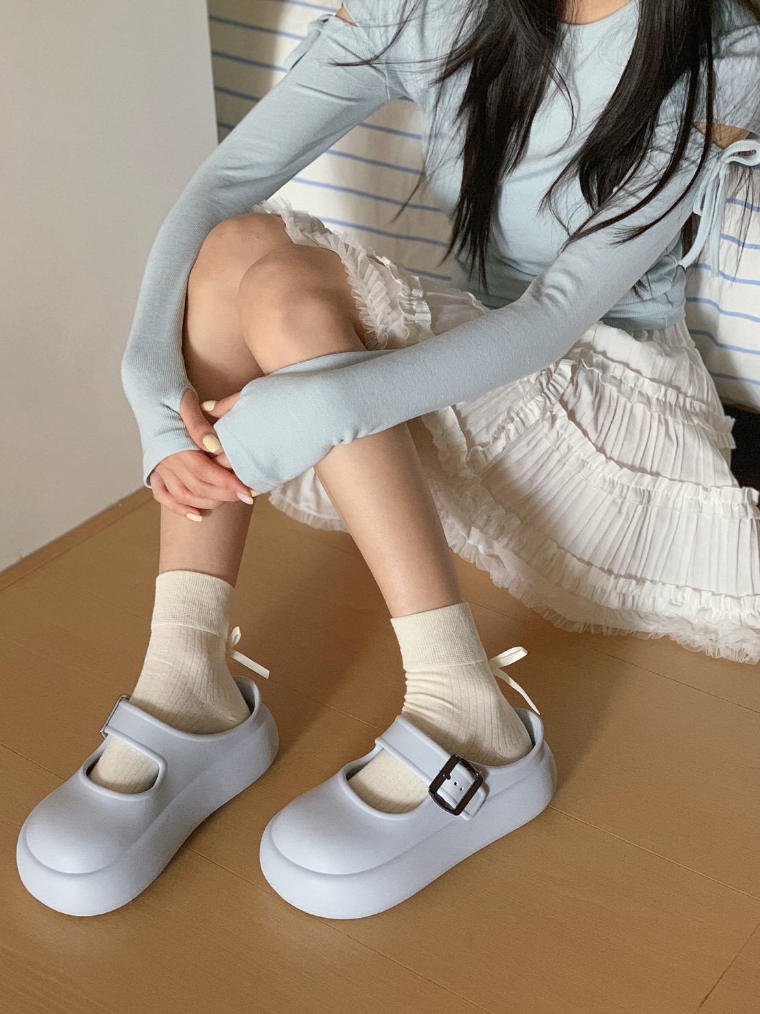 韓系可愛瑪麗珍涼鞋 外穿 半包頭