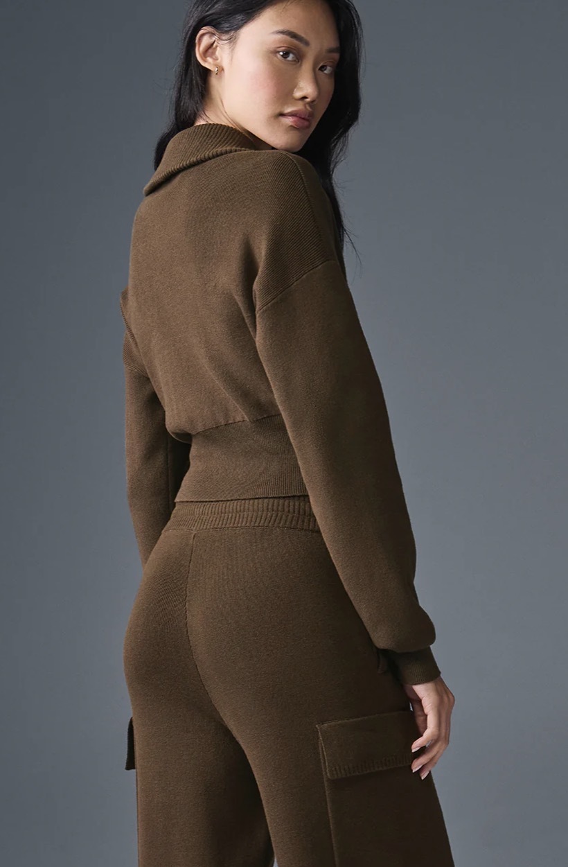 【4色入】Alo Yoga Scholar Knit Cropped Full Zip Jacket 復古學院風針織短版拉鏈外套⁠ ⁠