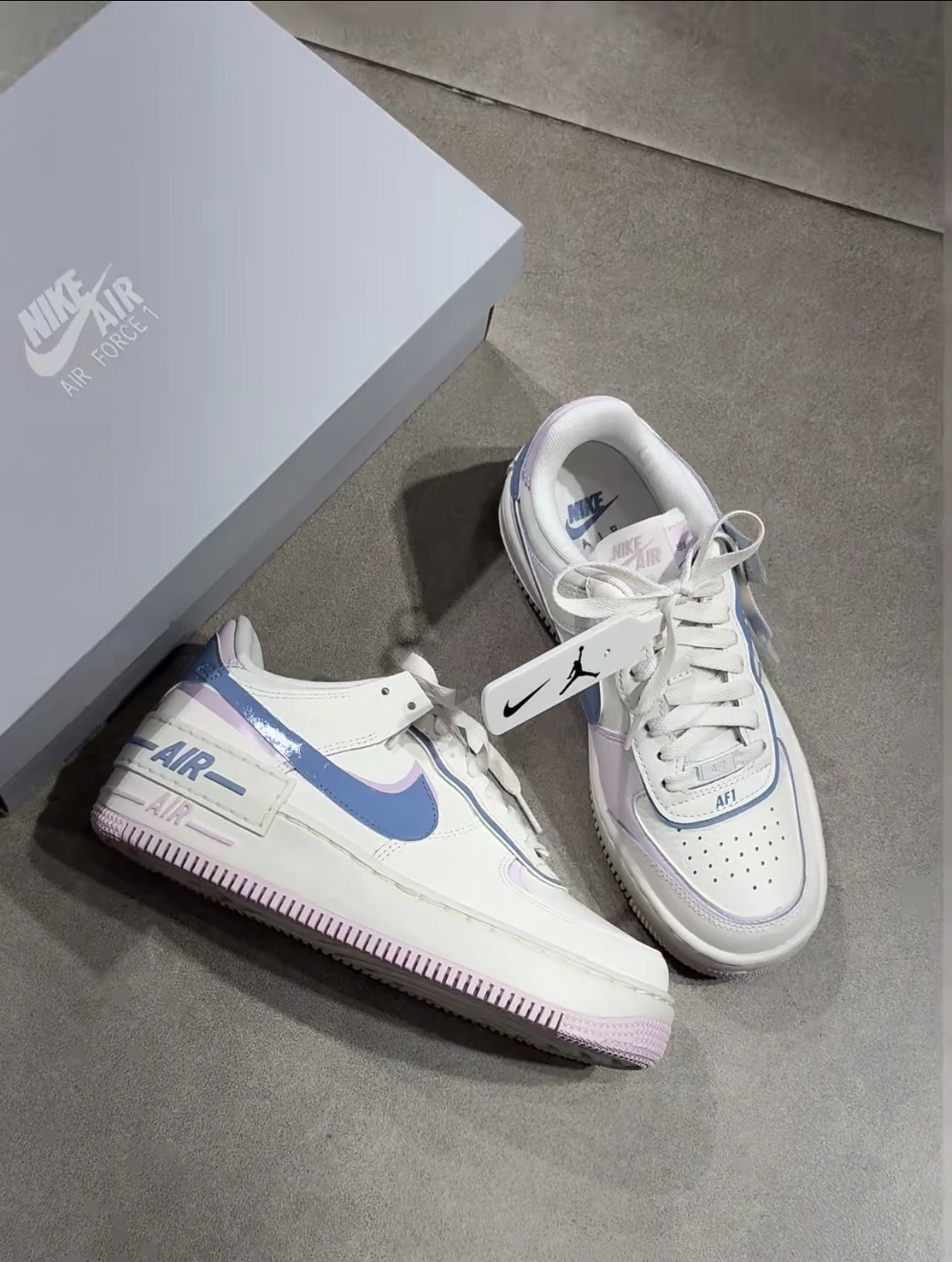 【預訂】 NIKE AIR FORCE 1 SHADOW 奶油白藍紫-WOMEN
