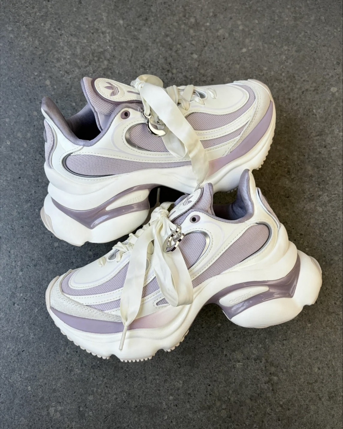 Adidas Ozvenuz 厚底 復古 增高 奶油白 薰衣草紫