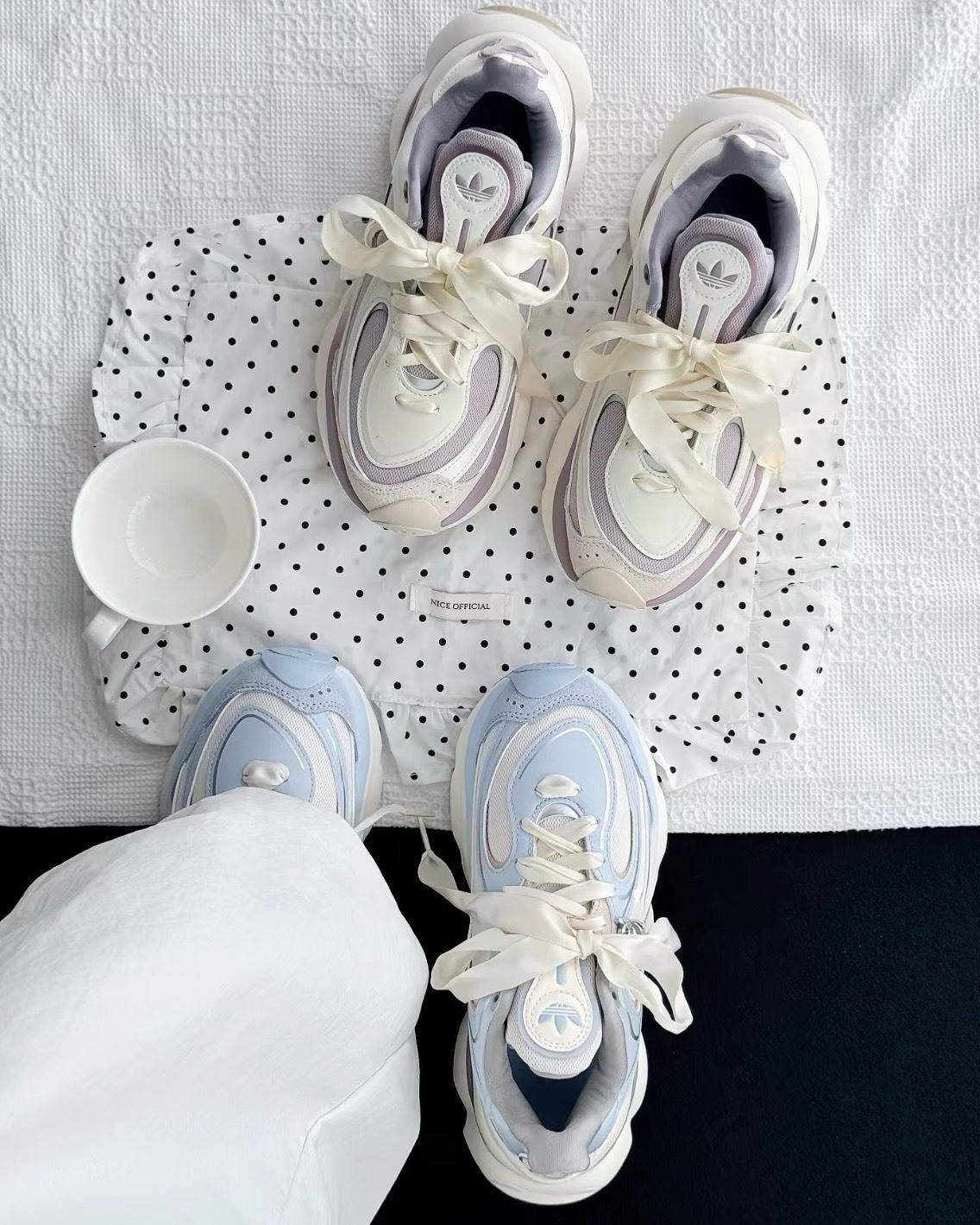 Adidas Ozvenuz 厚底 復古 增高 奶油白 寶寶藍
