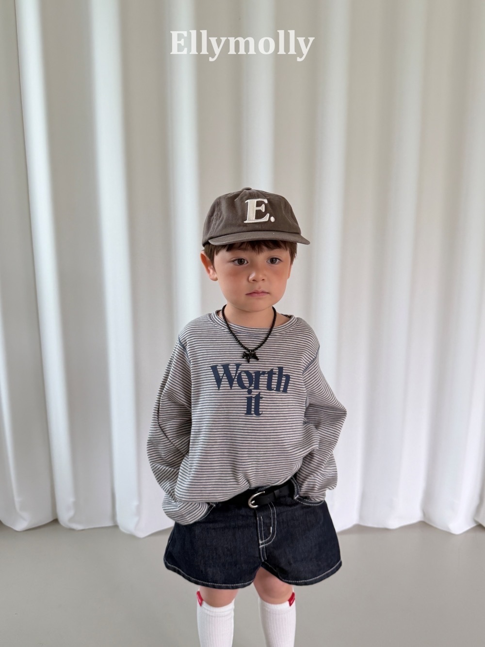 Ellymolly Worth it 條紋 tee / 2色