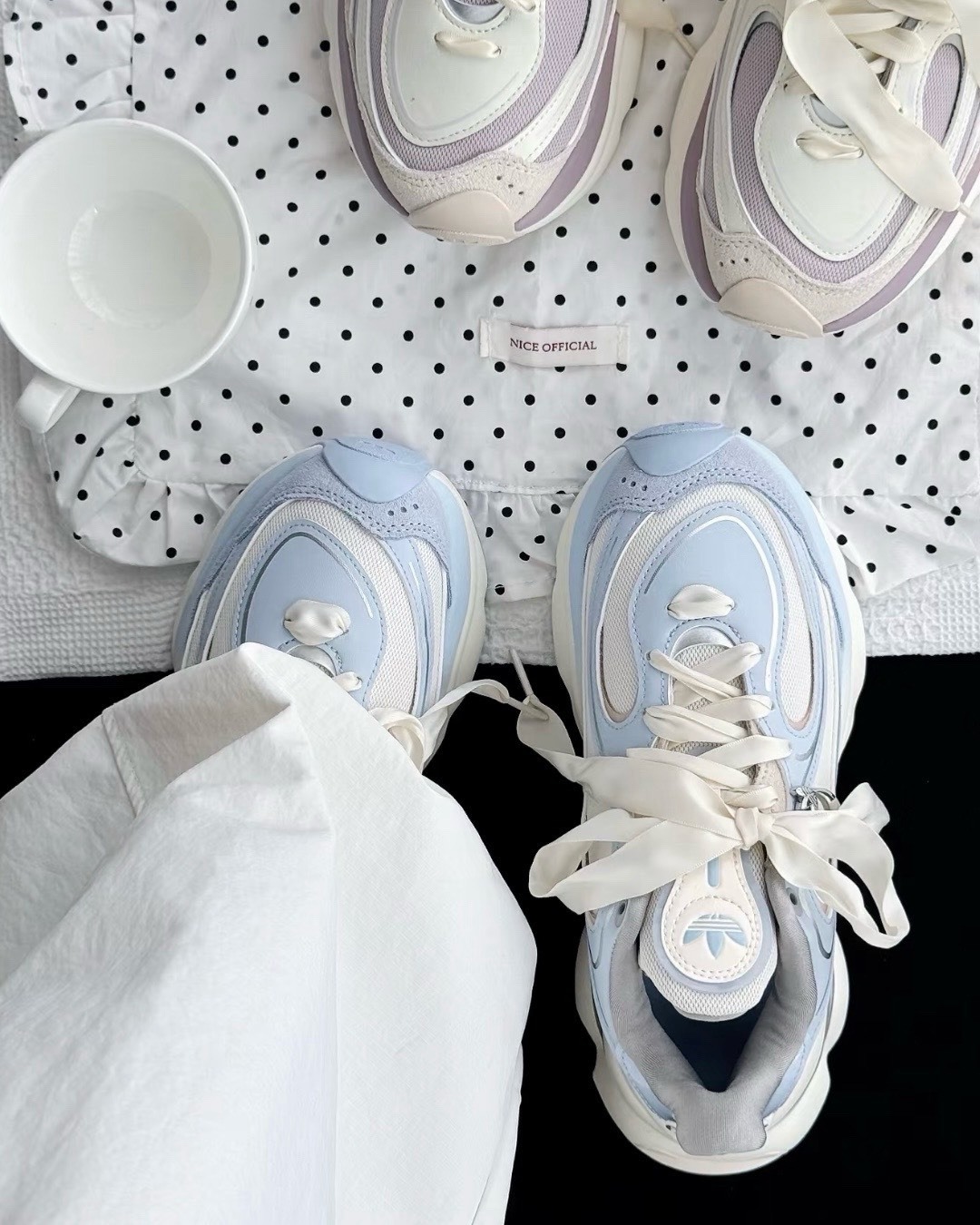 Adidas Ozvenuz 厚底 復古 增高 奶油白 寶寶藍