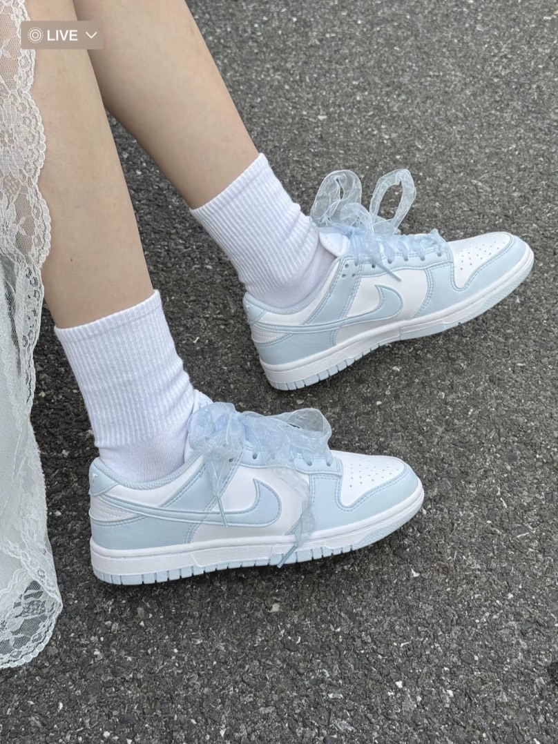 Nike Dunk Low Next Nature 絲綢緞帶 碎冰川藍 淺藍 女款 IB7311100