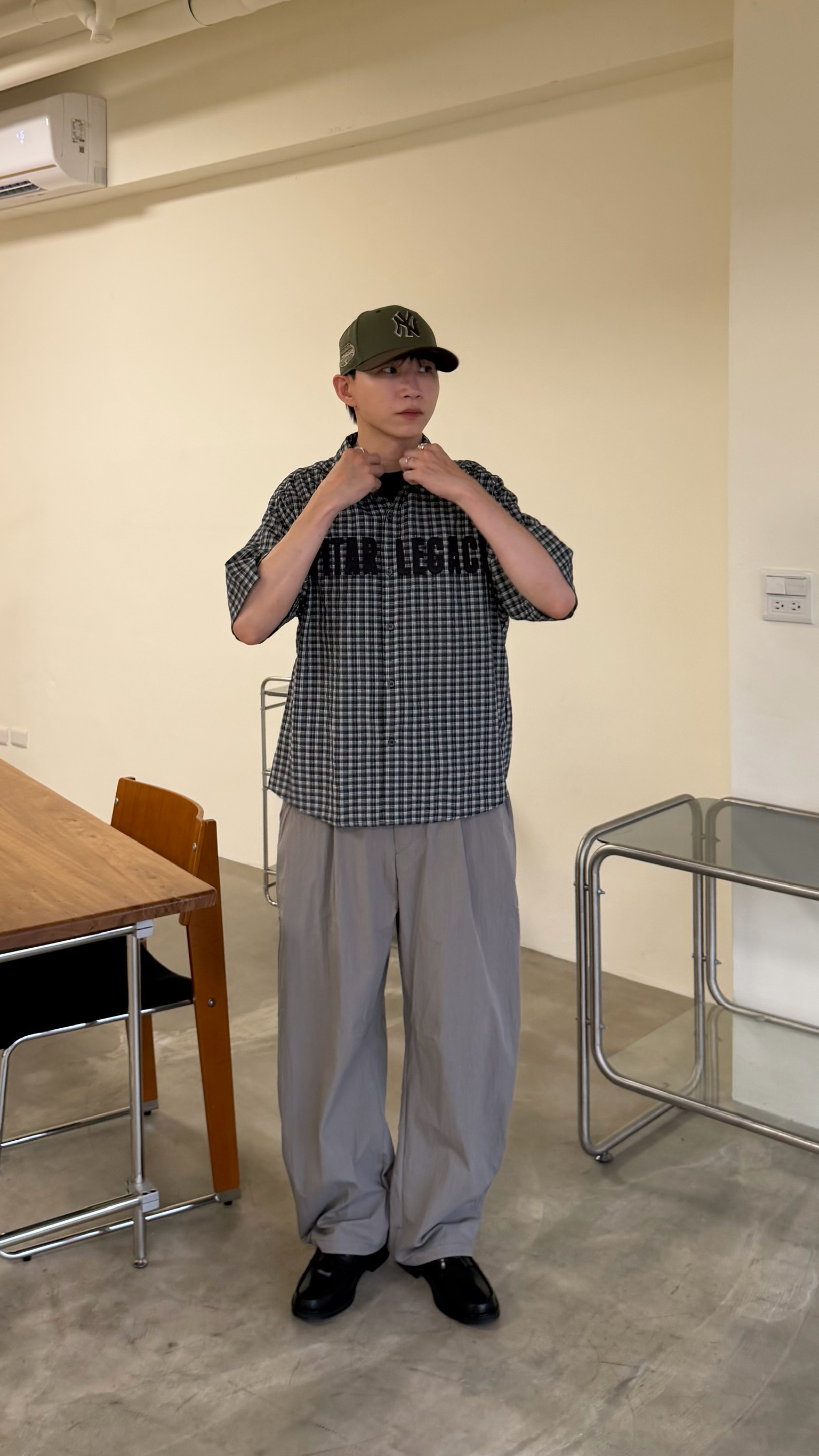 後送緊機能單折寬褲