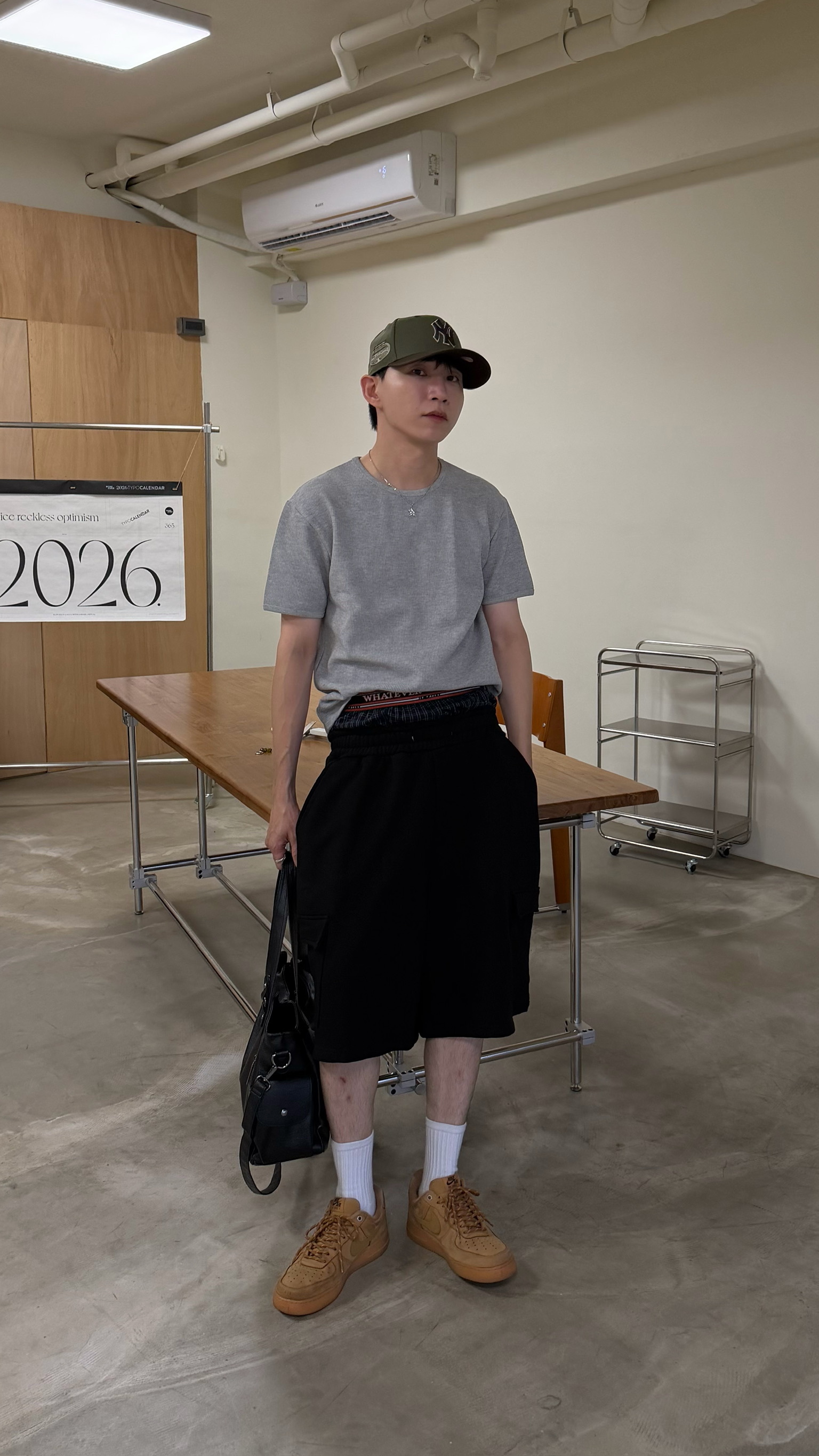 雙腰口袋棉短褲