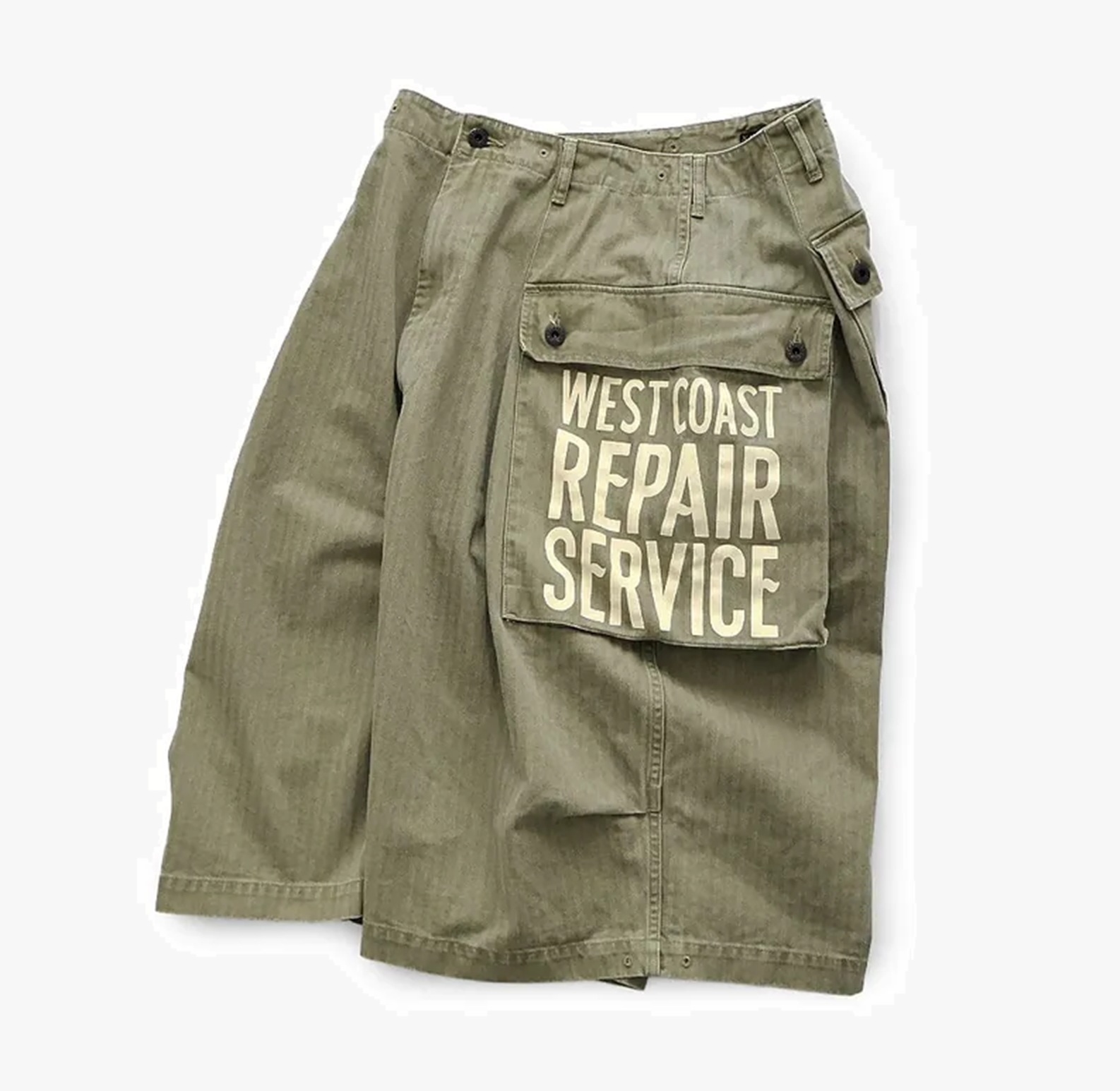 KAPITAL 2026 Herringbone Jumbo Monkey Shorts (Factory Repair Print & Embroidery) - PRE ORDER ITEM (預訂中)