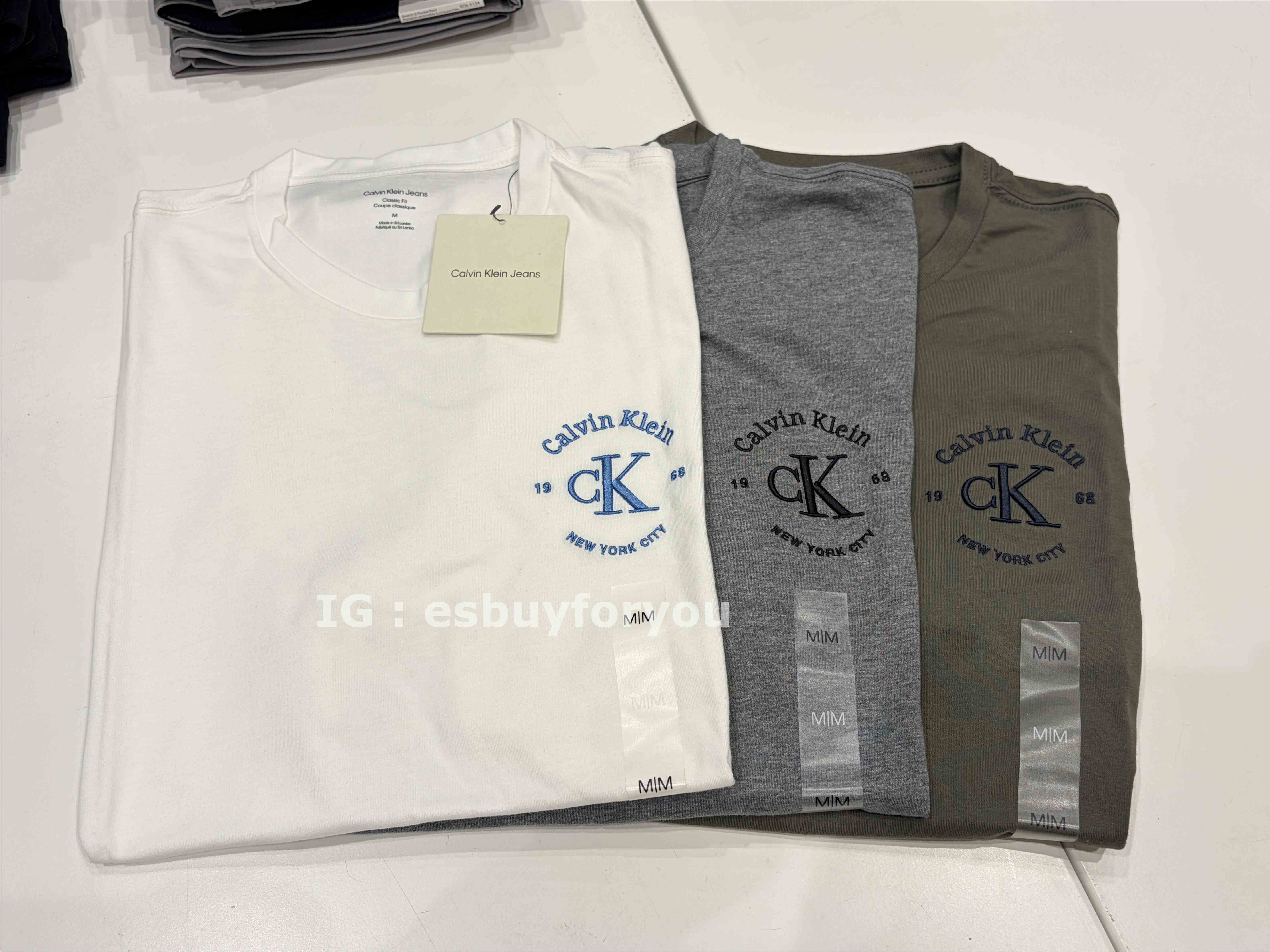 CK 男大人 刺繡小標字樣 短TEE (3色)