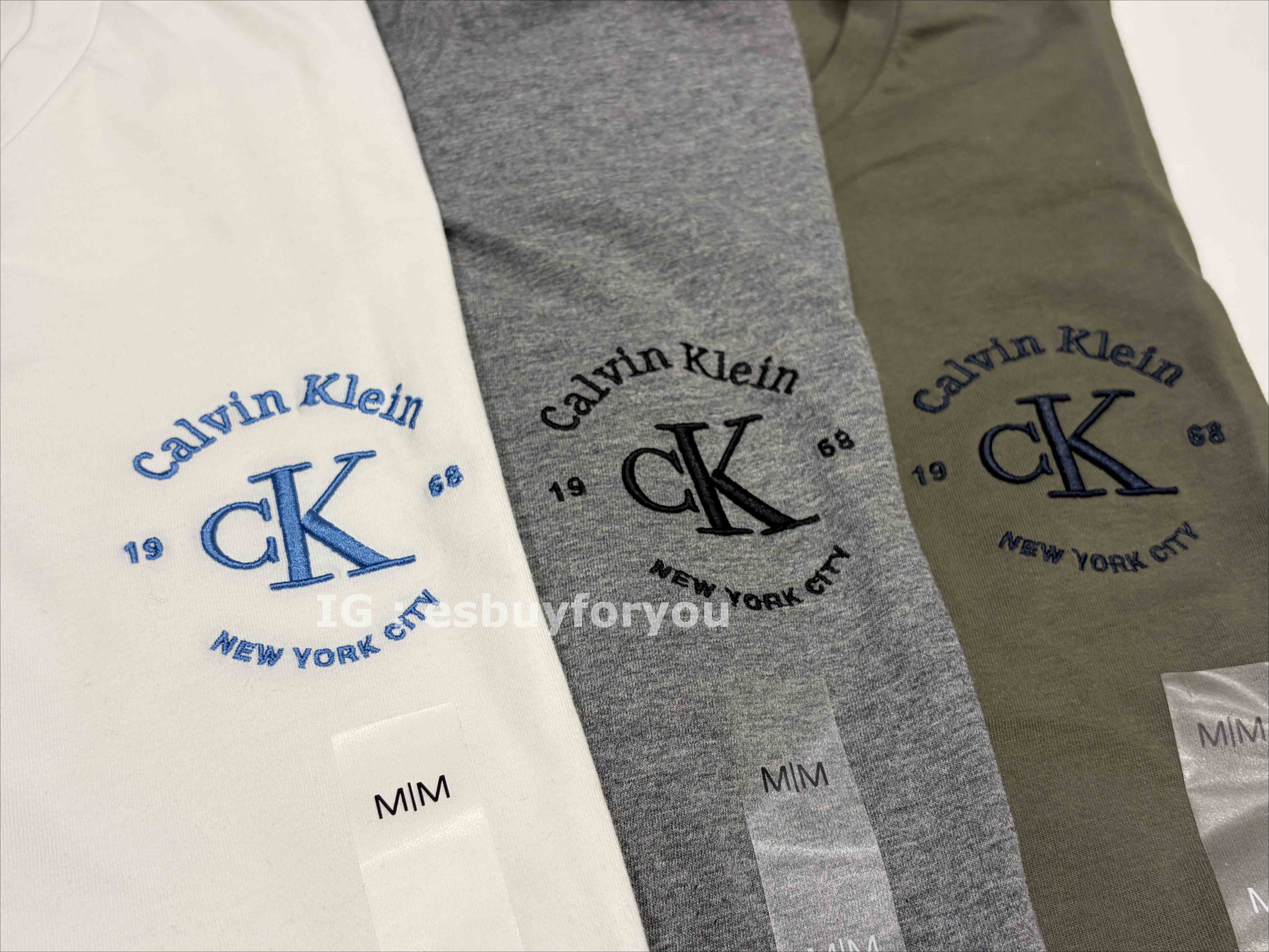 CK 男大人 刺繡小標字樣 短TEE (3色)