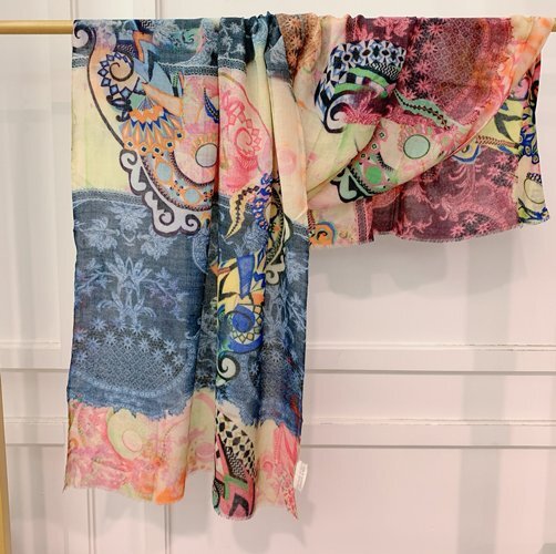 B2 92% Wool 8% Silk 約: 70 x 180 cm -M