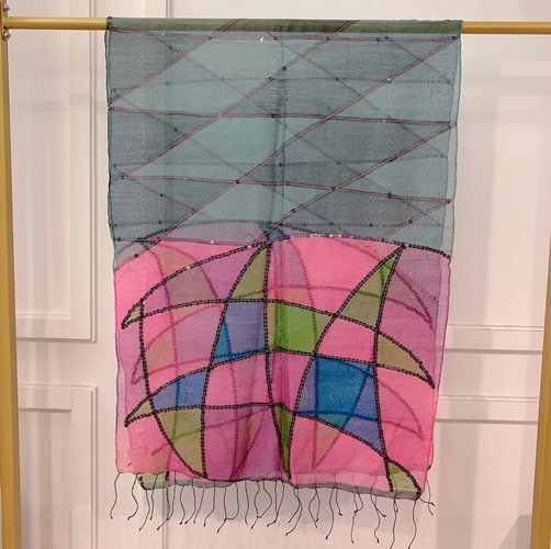 B4 70% Wool 30% Silk 約: 70 x 190 cm -M