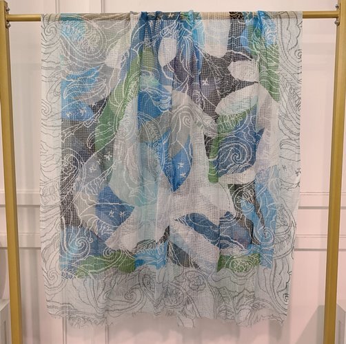 B5 90% Cotton 10% Silk 約: 100 x 180 cm -M