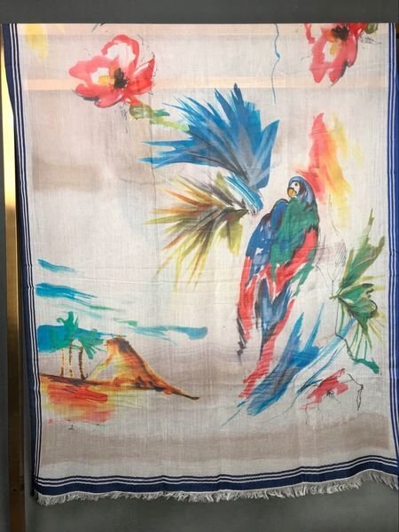 B8 92% Cotton 8% Silk 約: 80 x 180 cm -M