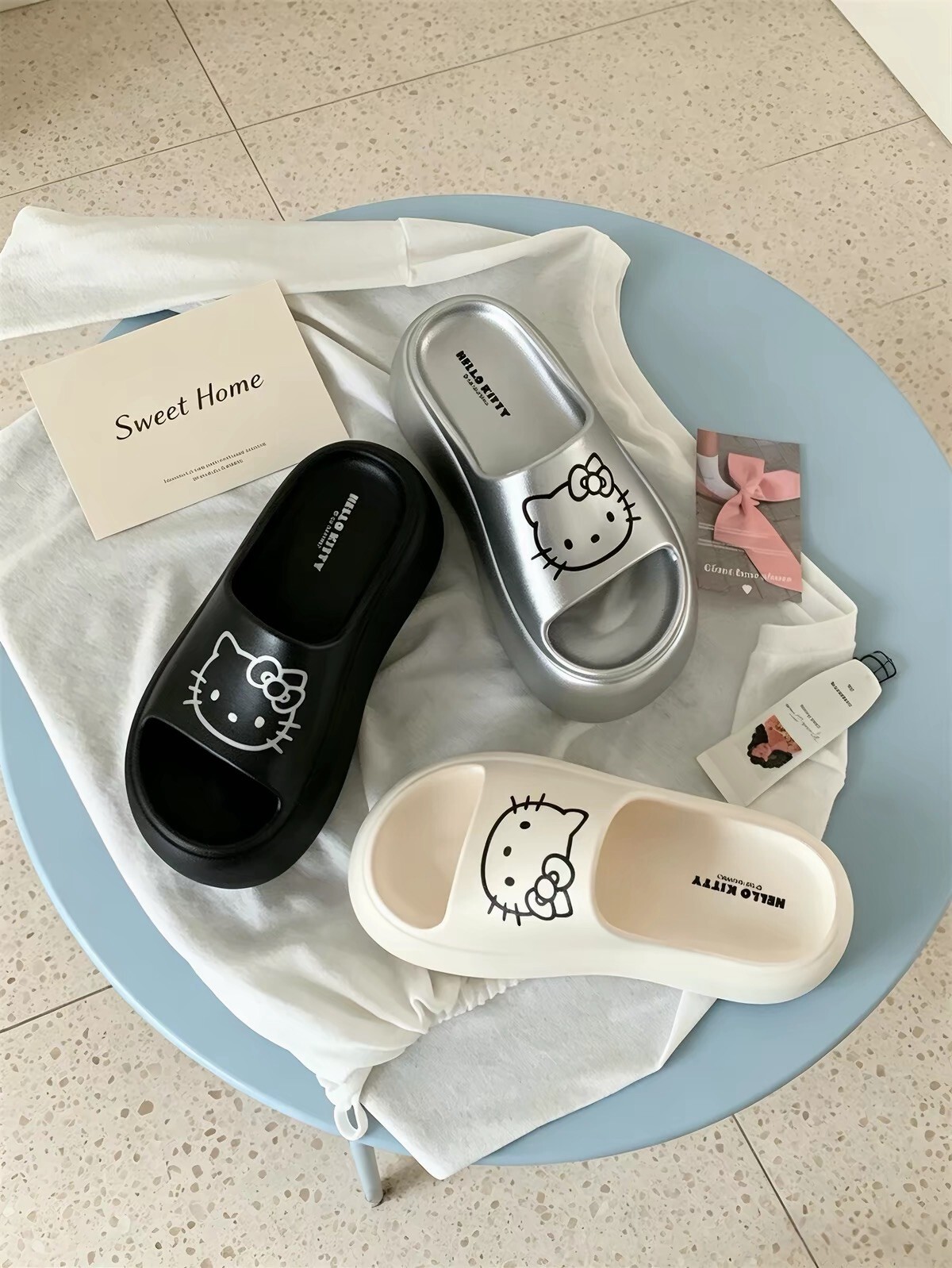 【Luxury】 HELLO KITTY厚底拖鞋 高級感 厚底8CM 一字拖 外穿 HELLOKITTY涼鞋拖鞋 女生拖鞋夏天
