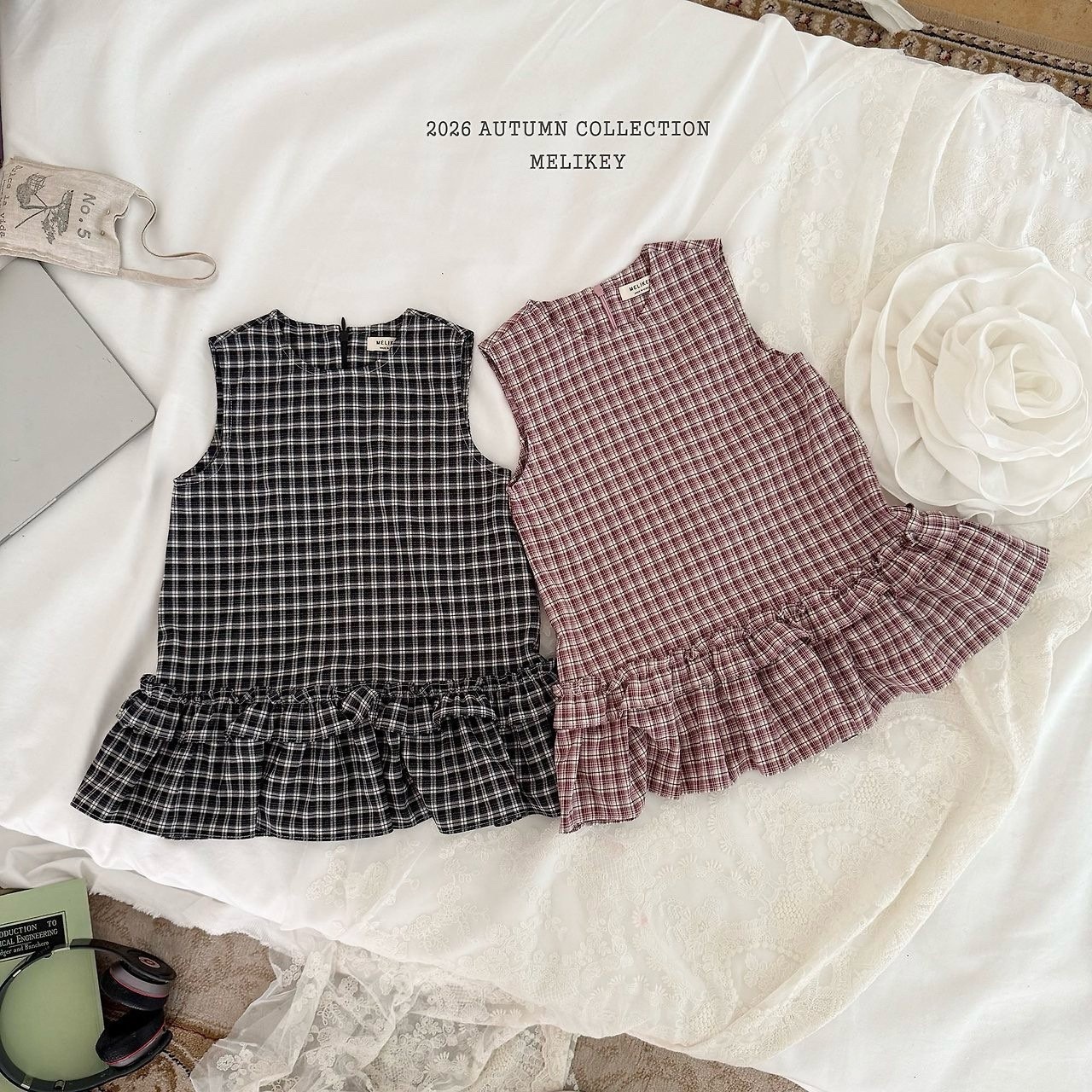 MELIKEY Check Frill One-piece
