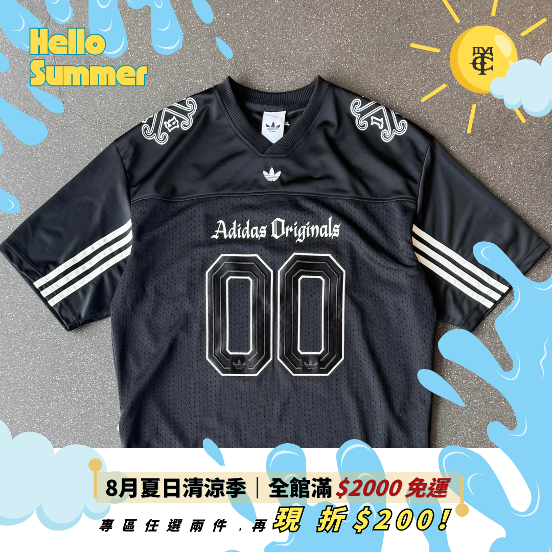 ADIDAS ORIGINALS 美式 歌德字 刺繡 足球衣 球衣 特殊款 短T 2色