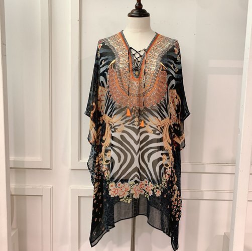 B51 Kaftan 100% Polyester 約: 胸36-5X吋 長35吋 -M