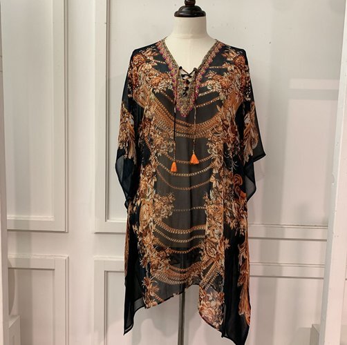 B53 Kaftan 100% Polyester 約: 胸36-5X吋 長35吋 -M