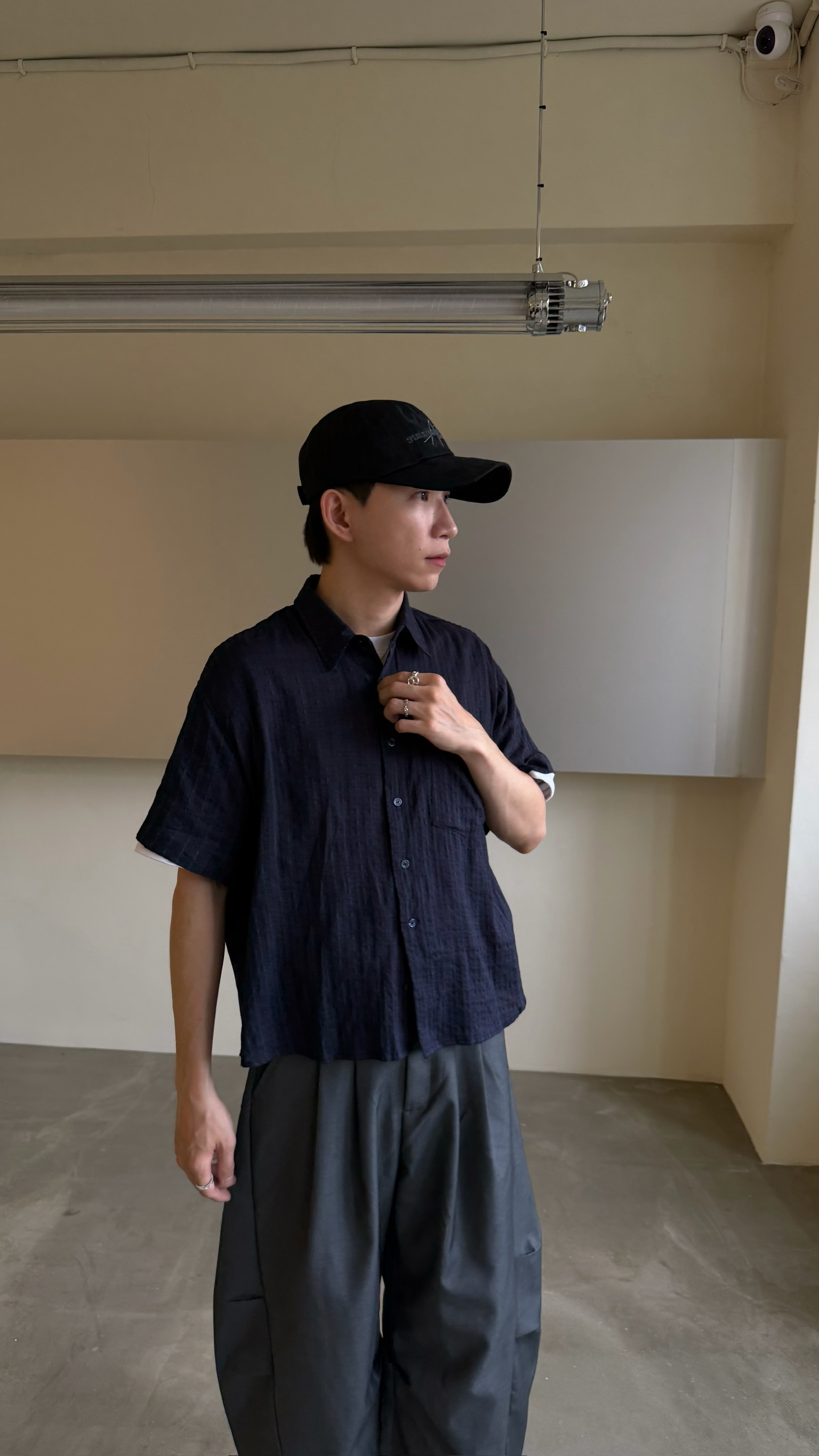 棉麻直紋紋理衫 (限量）