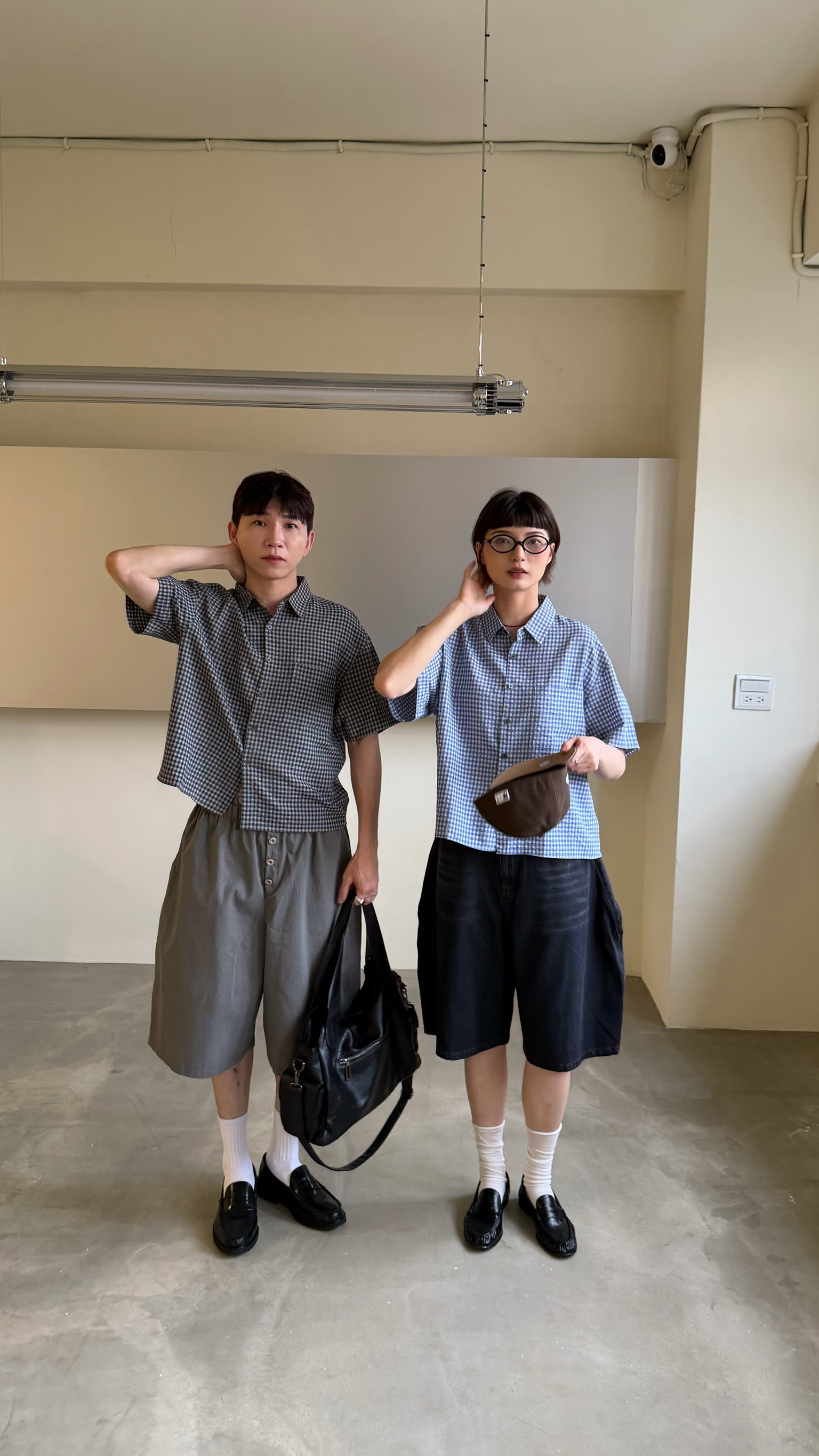 基礎短寬格紋衫（限量）