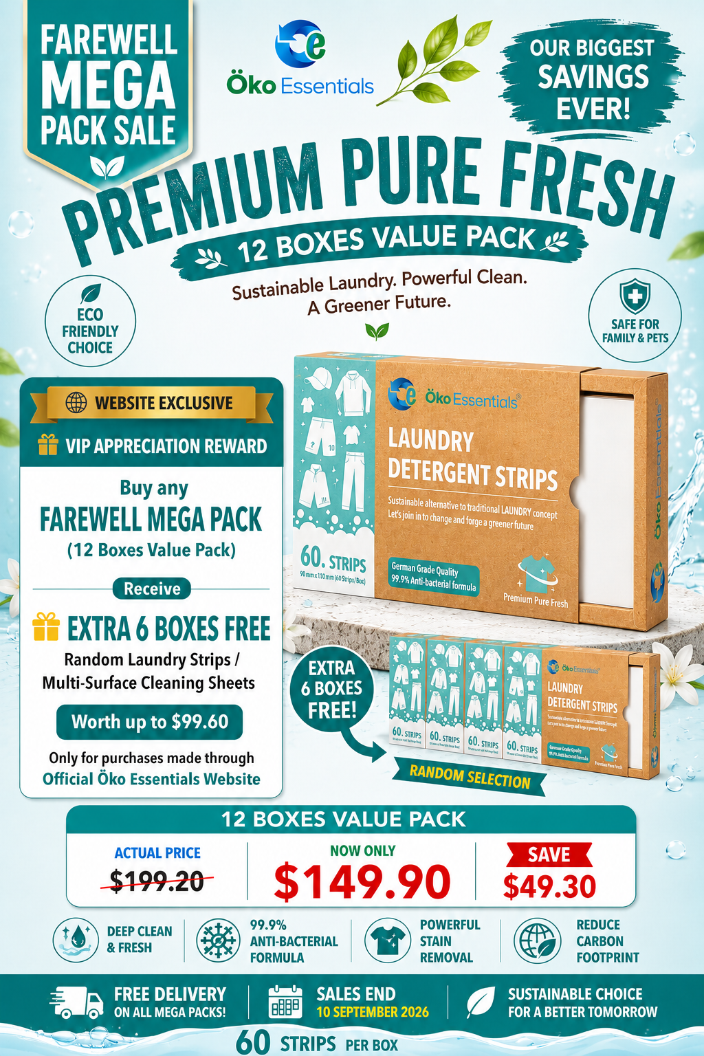 Öko Essentials Premium Pure Fresh Farewell Mega Pack (12 Boxes Value Pack) + FREE 6 Boxes Website Exclusive