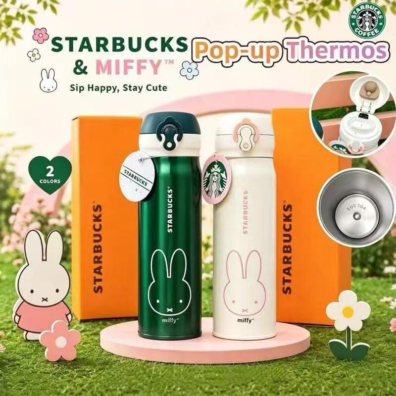 (預訂) Starbucks × miffy Pop-up Thermos 彈跳隨行保溫杯 GZ