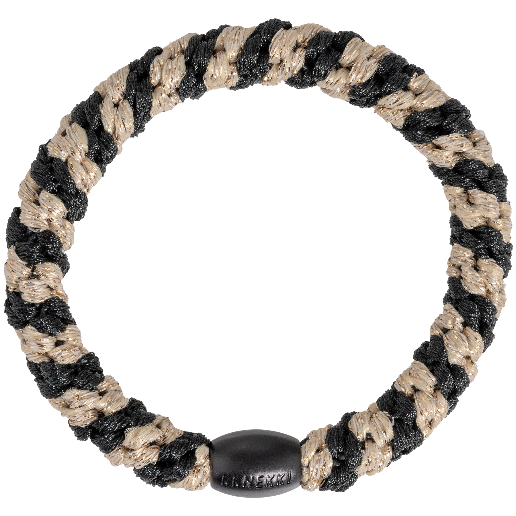 BLACK-BEIGE GLITTER STRIPE| KKNEKKI
