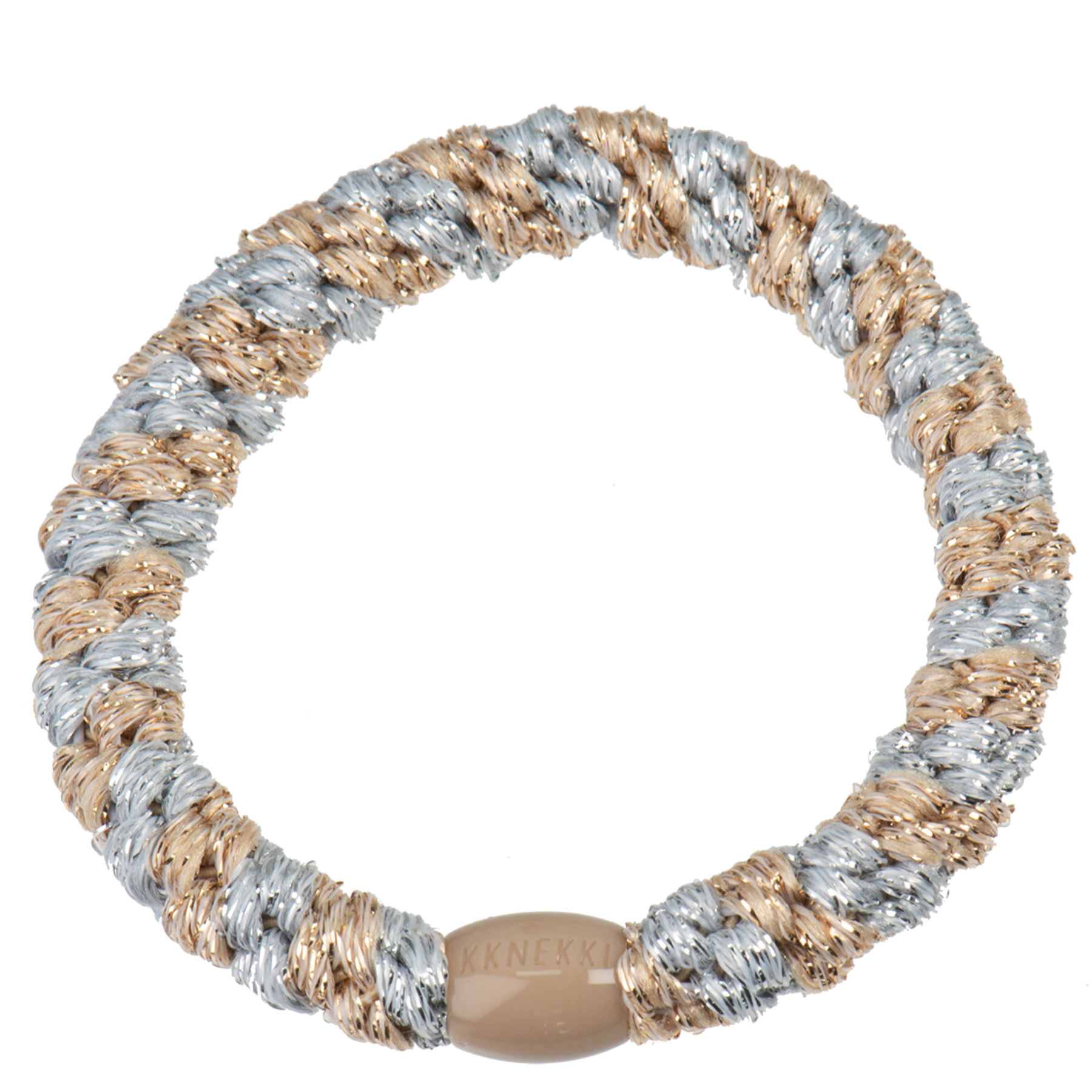 SILVER-BEIGE GLITTER STRIPE| KKNEKKI