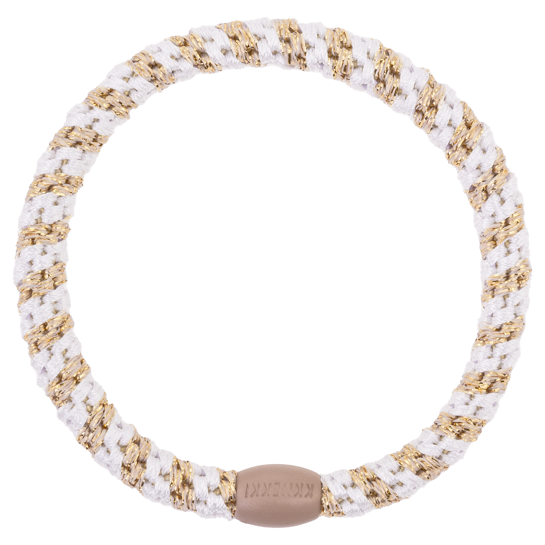SLIM WHITE-BEIGE GLITTER STRIPE | KKNEKKI